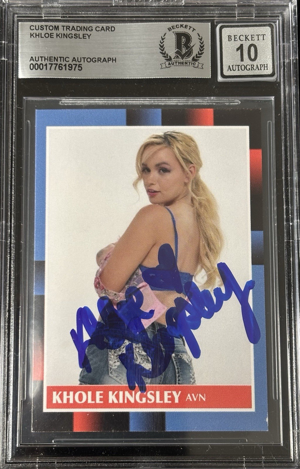 Khole Kingsley Signed Trading Card Beckett Encapsulated Autograph Grade 10