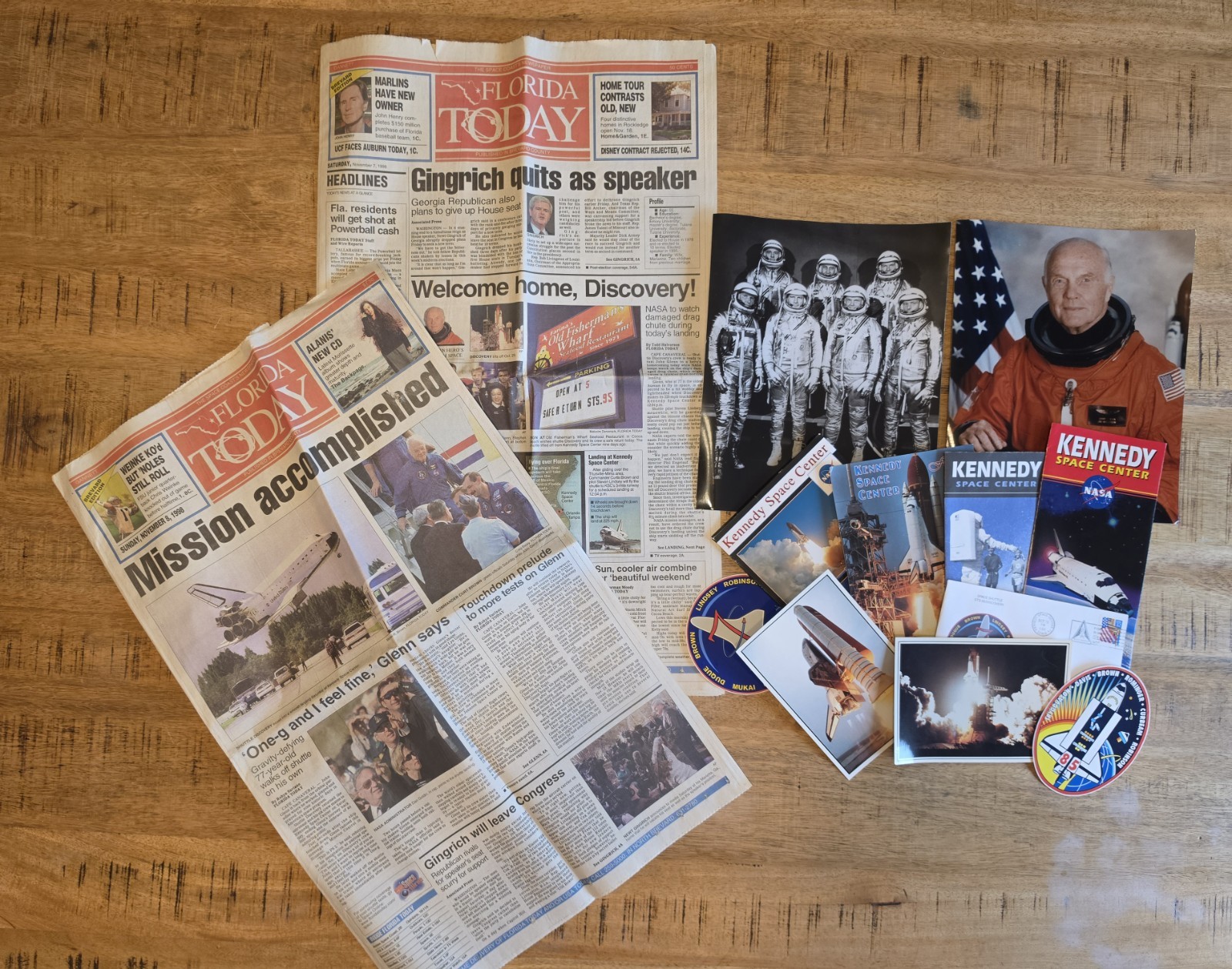 NASA Space Shuttle Discovery STS-95 John Glenn Memorabilia (1998 Kennedy Space)