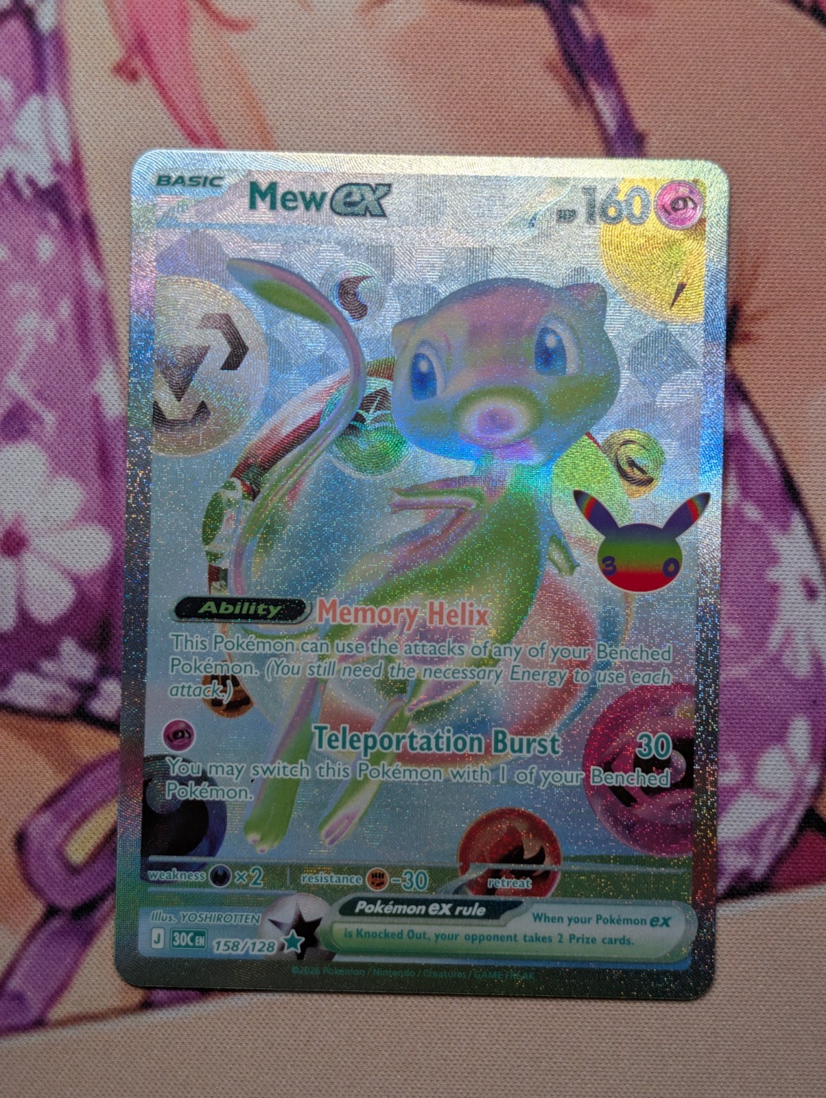 Pokémon TCG Mew ex 158/128 Futuristic Holo 30th Anniversary Pokémon TCG Mew ex 158/128 Futuristic Holo 30th Anniversary