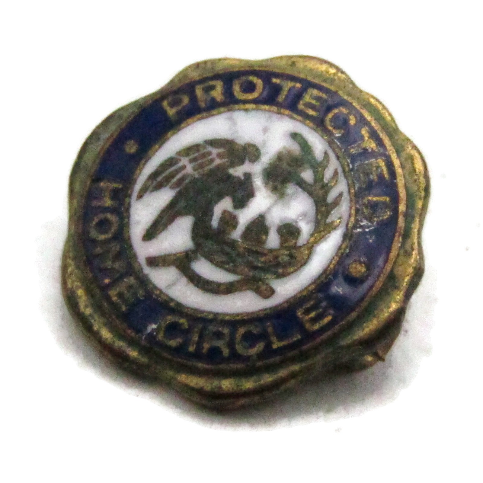 Vintage Protected Home Circle Fraternal Enamel Pin