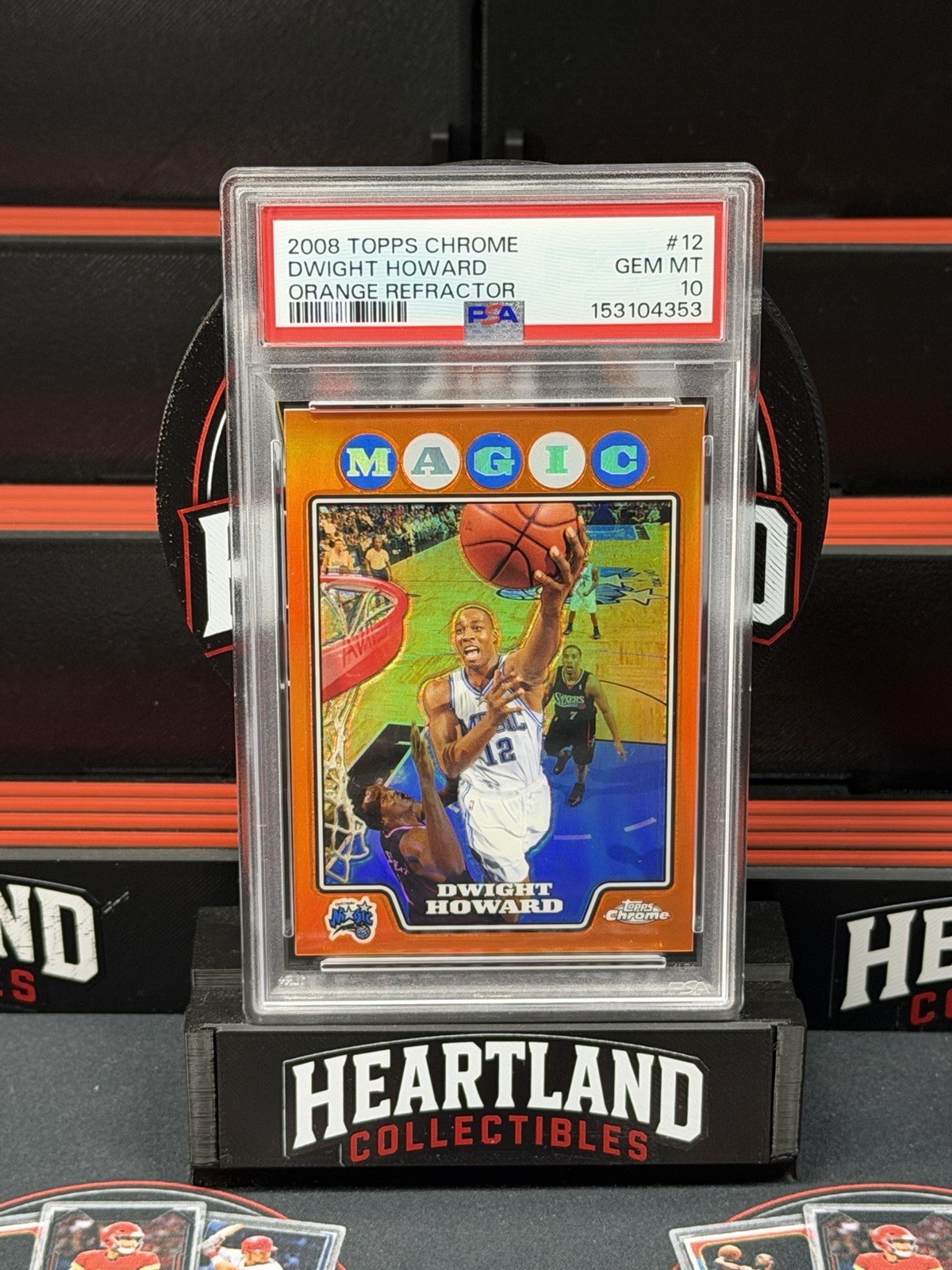 Dwight Howard 2008 Topps Chrome Orange Refractor /499 #12 PSA 10 Dwight Howard 2008 Topps Chrome Orange Refractor /499 #12 PSA 10