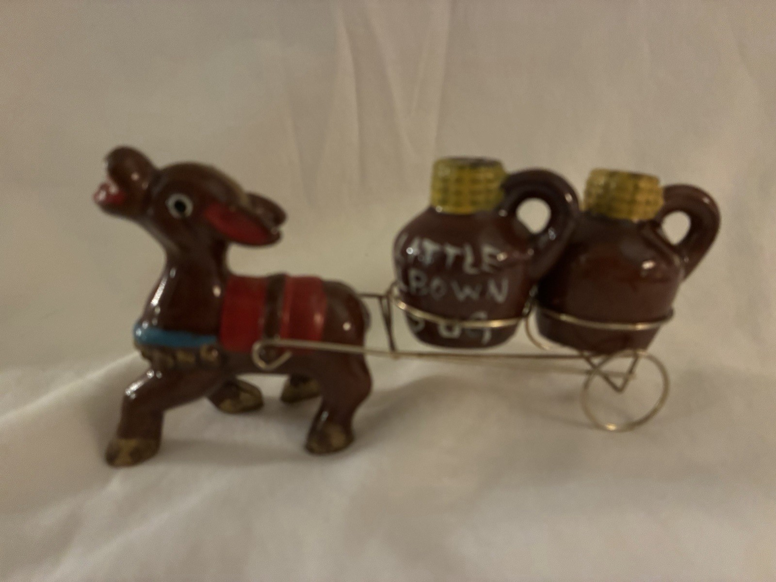 Vintage MCM “Little Brown Jug” Donkey & Cart Salt & Pepper Shakers Kitchy Vintage MCM “Little Brown Jug” Donkey & Cart Salt & Pepper Shakers Kitchy