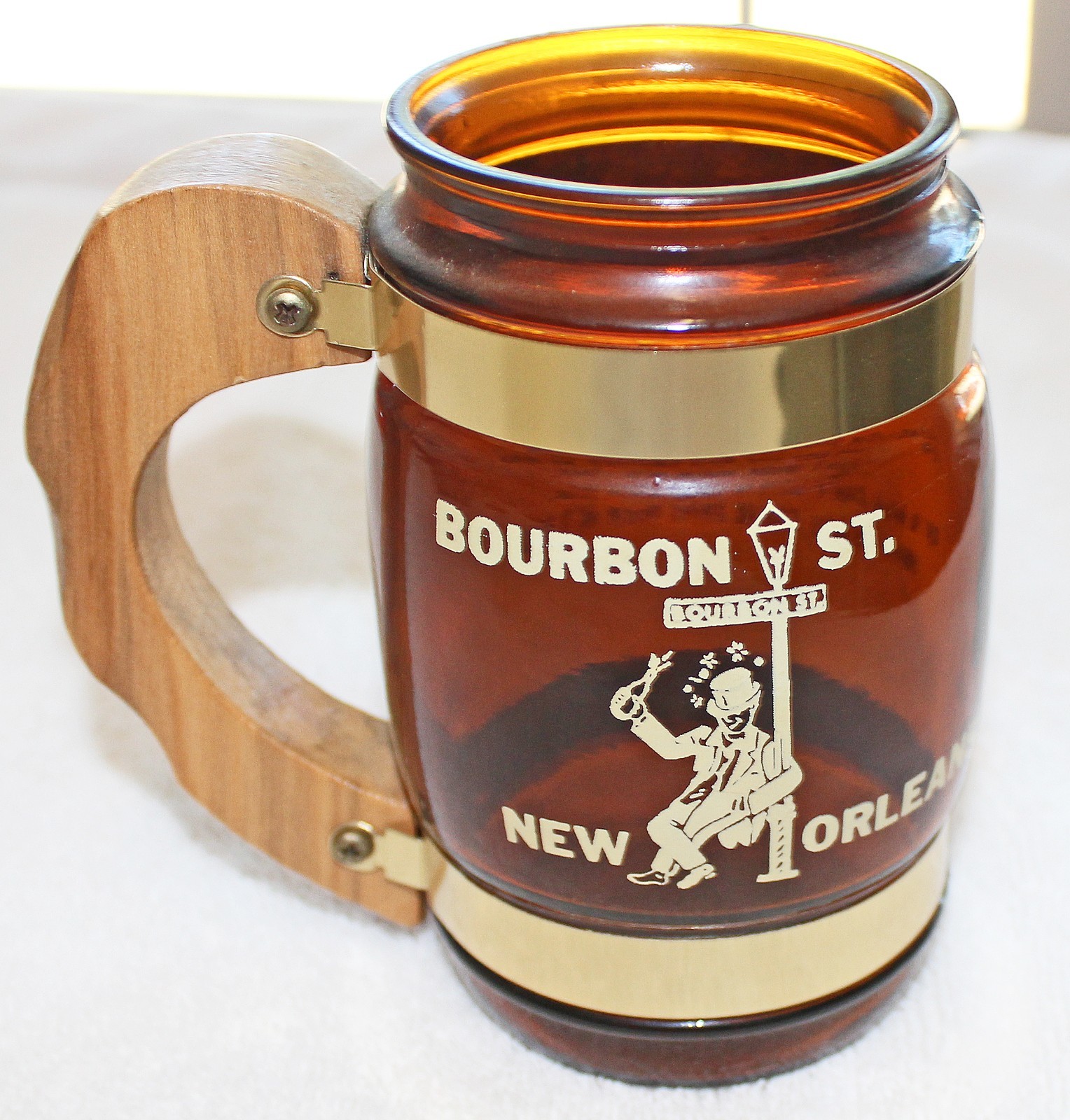 Vintage Siesta Ware Bourbon Street New Orleans LA Amber Beer Mug