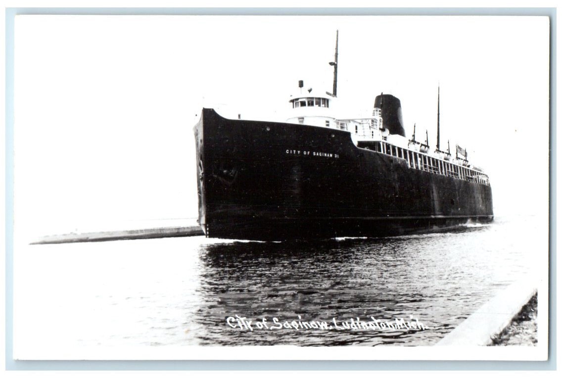 c1950's City Of Saginaw #31 Steamship Ludington Michigan MI RPPC Photo Postcard c1950's City Of Saginaw #31 Steamship Ludington Michigan MI RPPC Photo Postcard