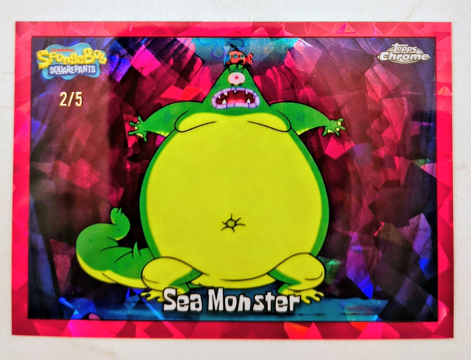 2025 TOPPS CHROME SAPPHIRE SEA MONSTER SPONGEBOB SQUAREPANTS RED SAPPHIRE 2/5 2025 TOPPS CHROME SAPPHIRE SEA MONSTER SPONGEBOB SQUAREPANTS RED SAPPHIRE 2/5
