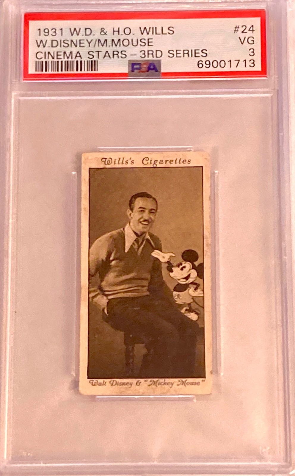 1931 Wills Walt Disney Mickey Mouse Cinema Stars #24 PSA 3 1931 Wills Walt Disney Mickey Mouse Cinema Stars #24 PSA 3