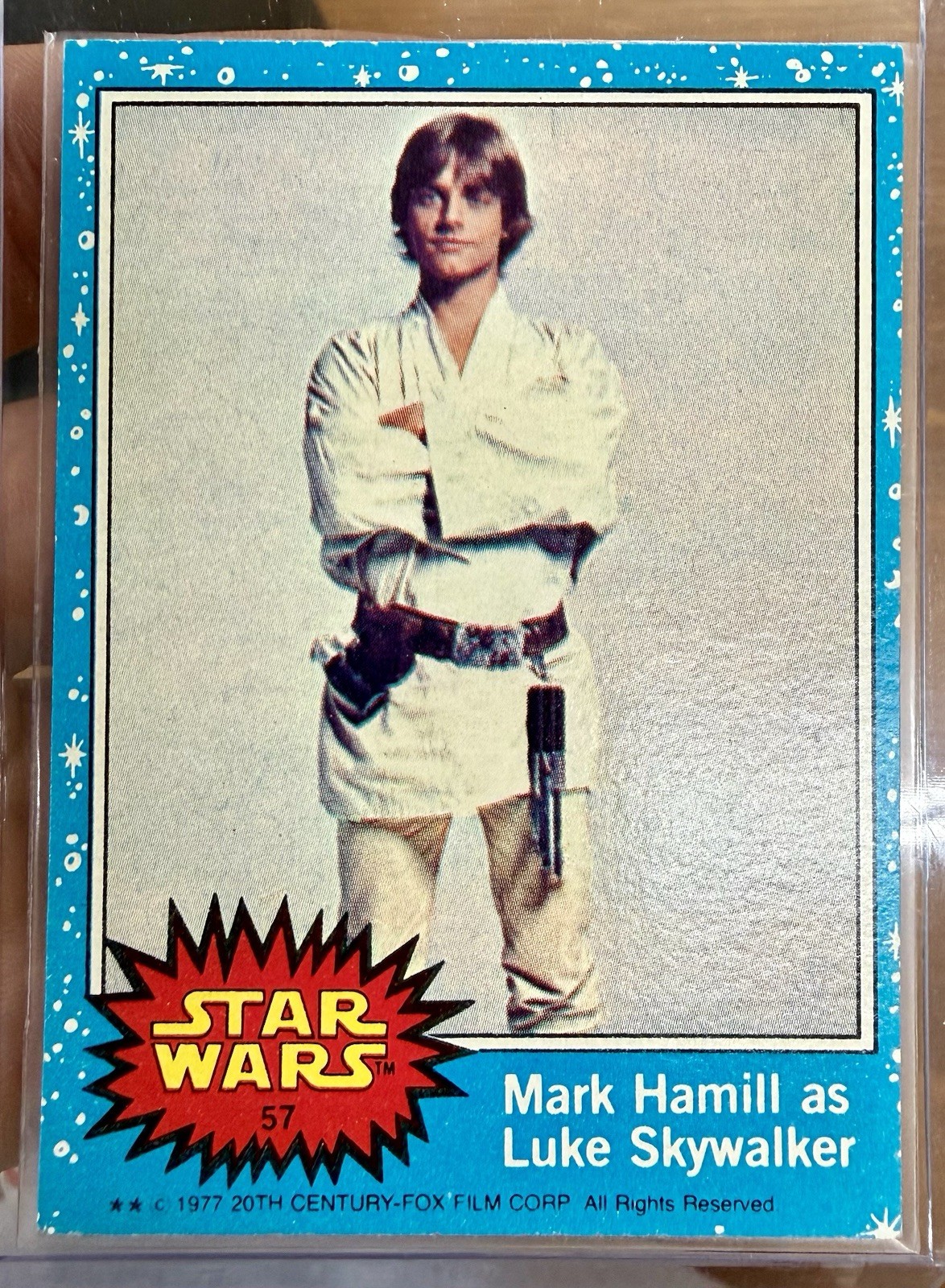 Vintage 1977 Topps Star Wars #57 Mark Hamill As Luke Skywalker Series 1 Blue