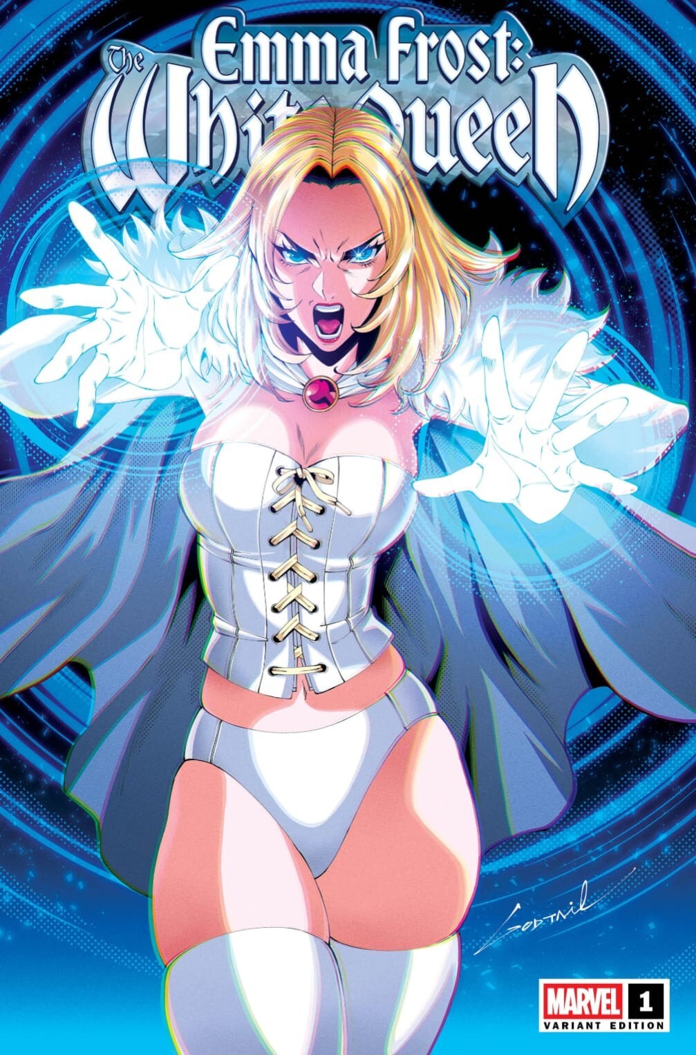 EMMA FROST WHITE QUEEN #1 - GODTAIL TRADE VARIANT KNIGHT OF COMICS HEROESCON EMMA FROST WHITE QUEEN #1 - GODTAIL TRADE VARIANT KNIGHT OF COMICS HEROESCON