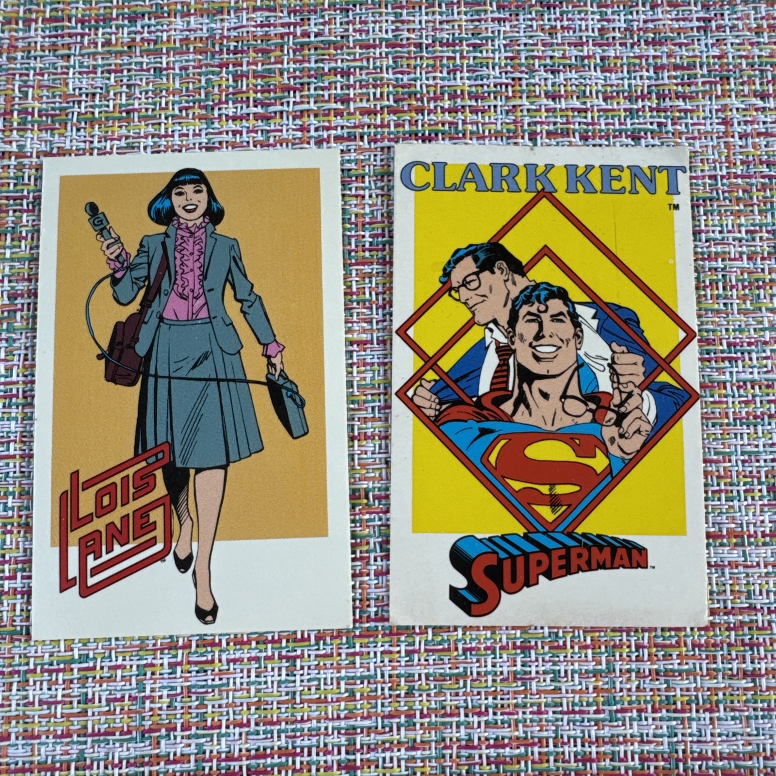 2 Vtg 1982 Nature Made DC Comics Heroes Cards Lois Lane #2 Clark Kent #6 2 Vtg 1982 Nature Made DC Comics Heroes Cards Lois Lane #2 Clark Kent #6