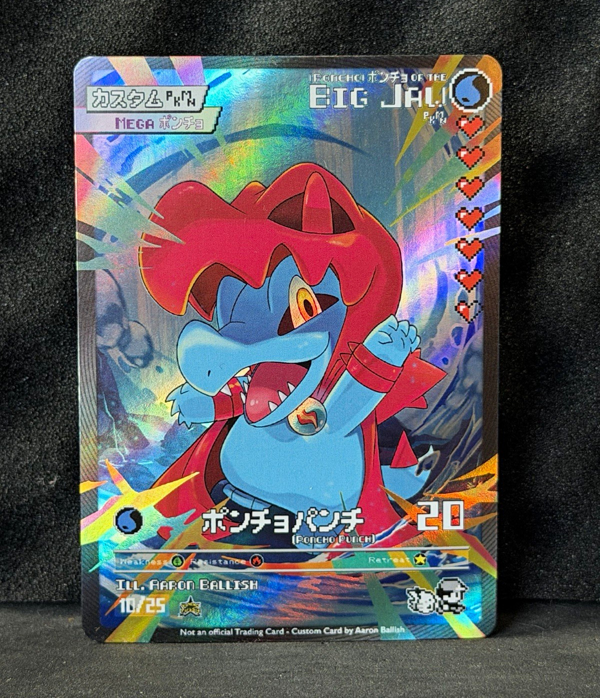 Poncho Paradise Holo Big Jaw Totodile Mega Poncho Custom Fan Art Card
