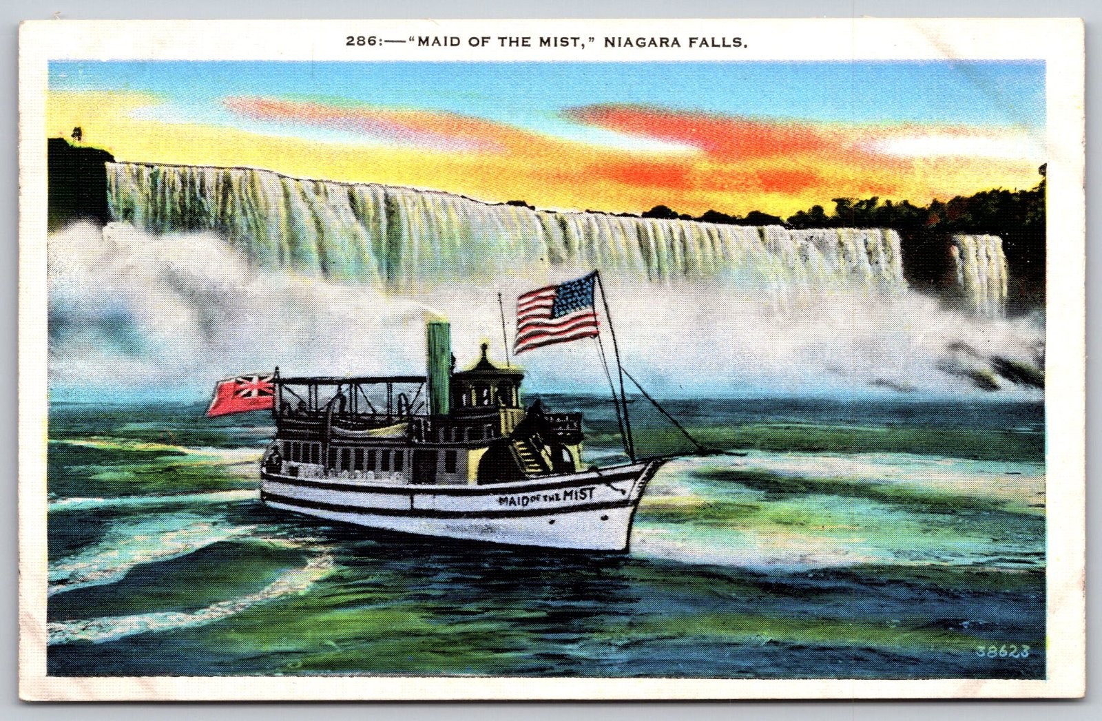 Niagara Falls Maid of the Mist Steamboat New York Postcard PC409
