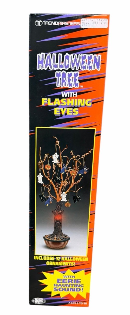NOS Vintage 1990s Trendmasters Halloween Tree Flashing Eyes Sound 12 Ornaments NOS Vintage 1990s Trendmasters Halloween Tree Flashing Eyes Sound 12 Ornaments