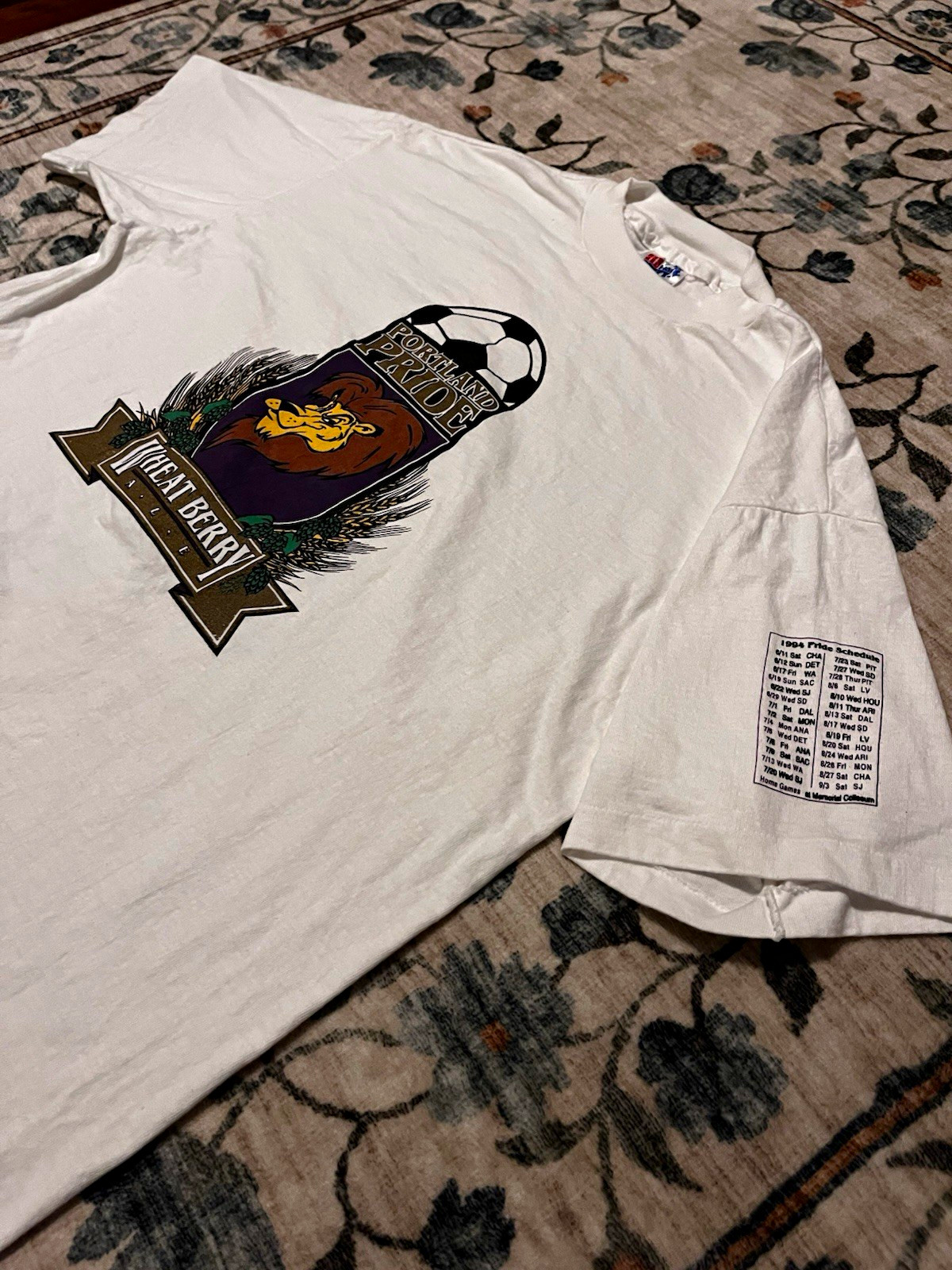 Vintage 1994 Portland Pride Wheat Berry Ale Soccer T-Shirt Hanes Beefy-T Large Vintage 1994 Portland Pride Wheat Berry Ale Soccer T-Shirt Hanes Beefy-T Large