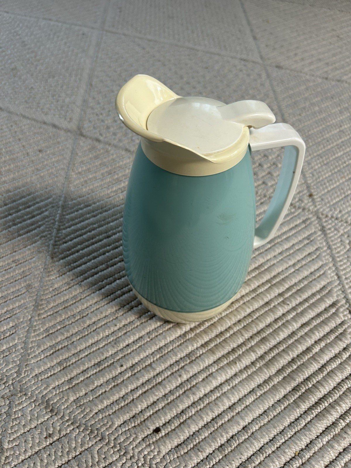VTG MCM Thermo-Serve Insulated Carafe Teal USA Coffee Pitcher Retro VTG MCM Thermo-Serve Insulated Carafe Teal USA Coffee Pitcher Retro