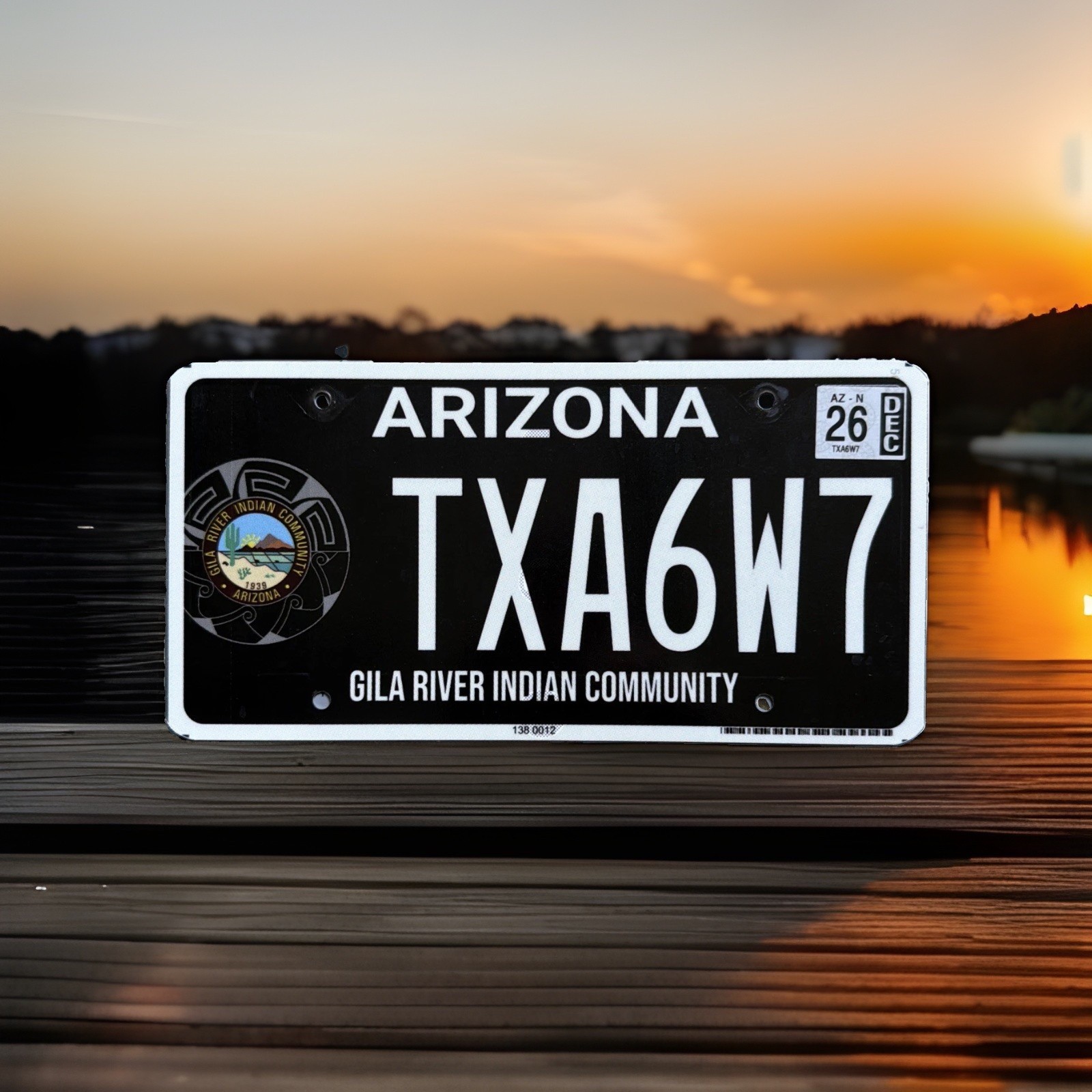 Arizona License Plate Gila River Indian Community Tribe TXA 6W7