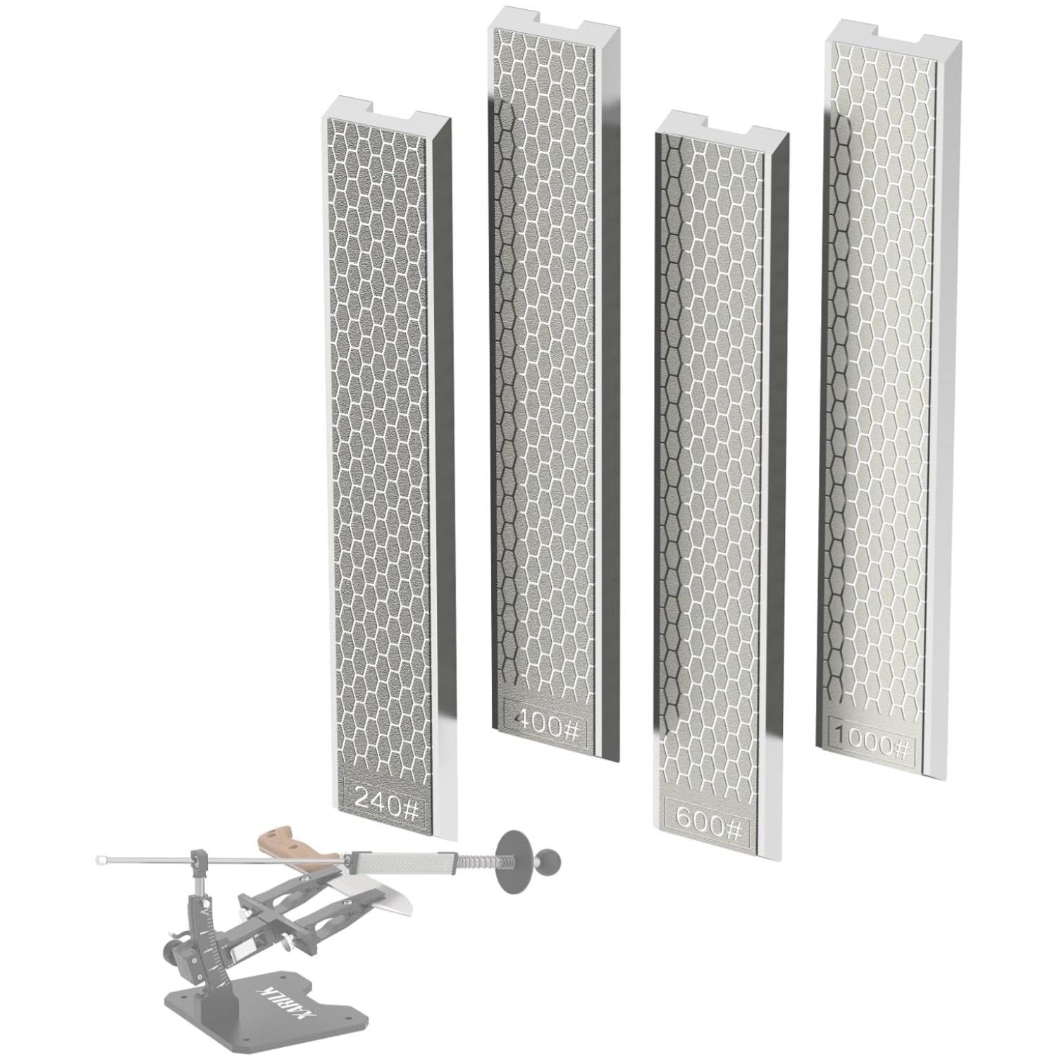 Durable 4-Pc Diamond Sharpening Stones with Aluminum Base for Consistent Results Durable 4-Pc Diamond Sharpening Stones with Aluminum Base for Consistent Results