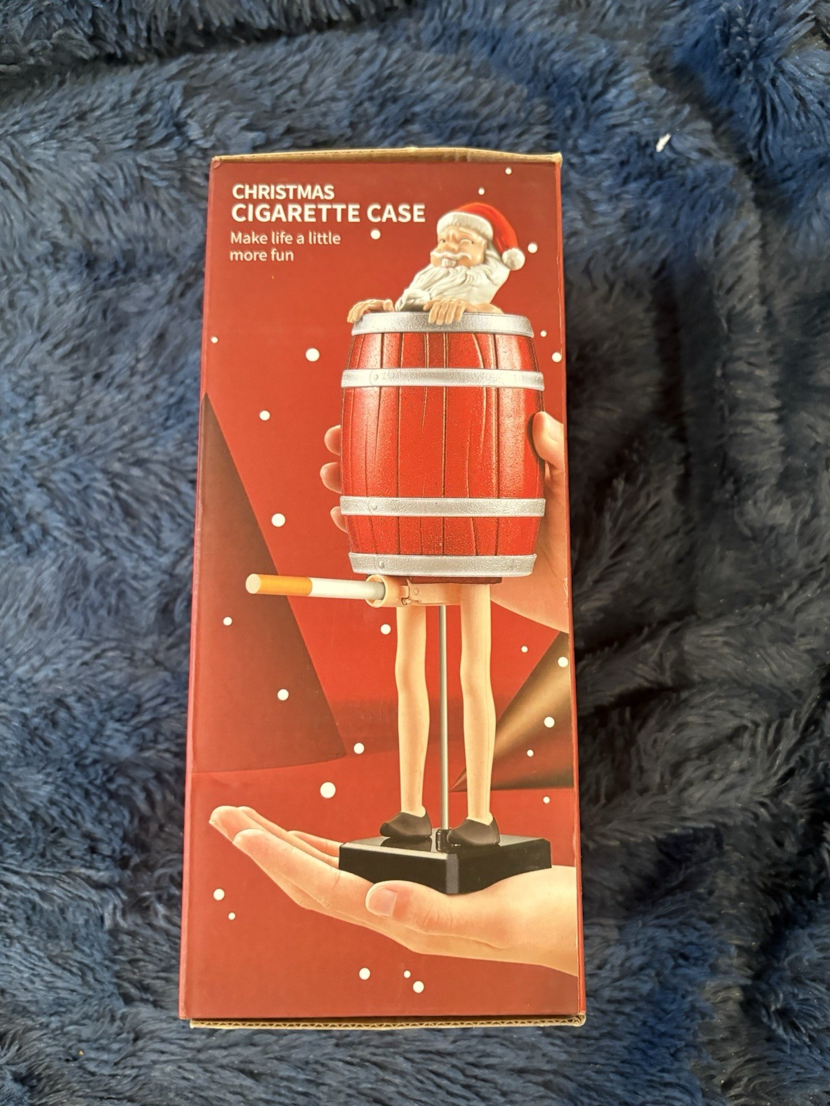 New Naughty Santa Claus in Barrel Cigarette Dispenser Christmas Novelty Gift.