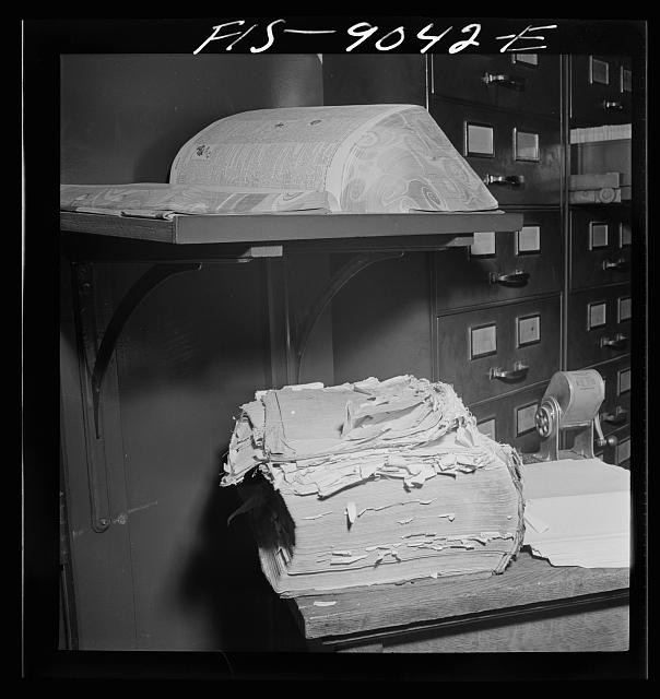 Photo:New York NY 1942 New York Times Morgue old and new dictionaries Photo:New York NY 1942 New York Times Morgue old and new dictionaries