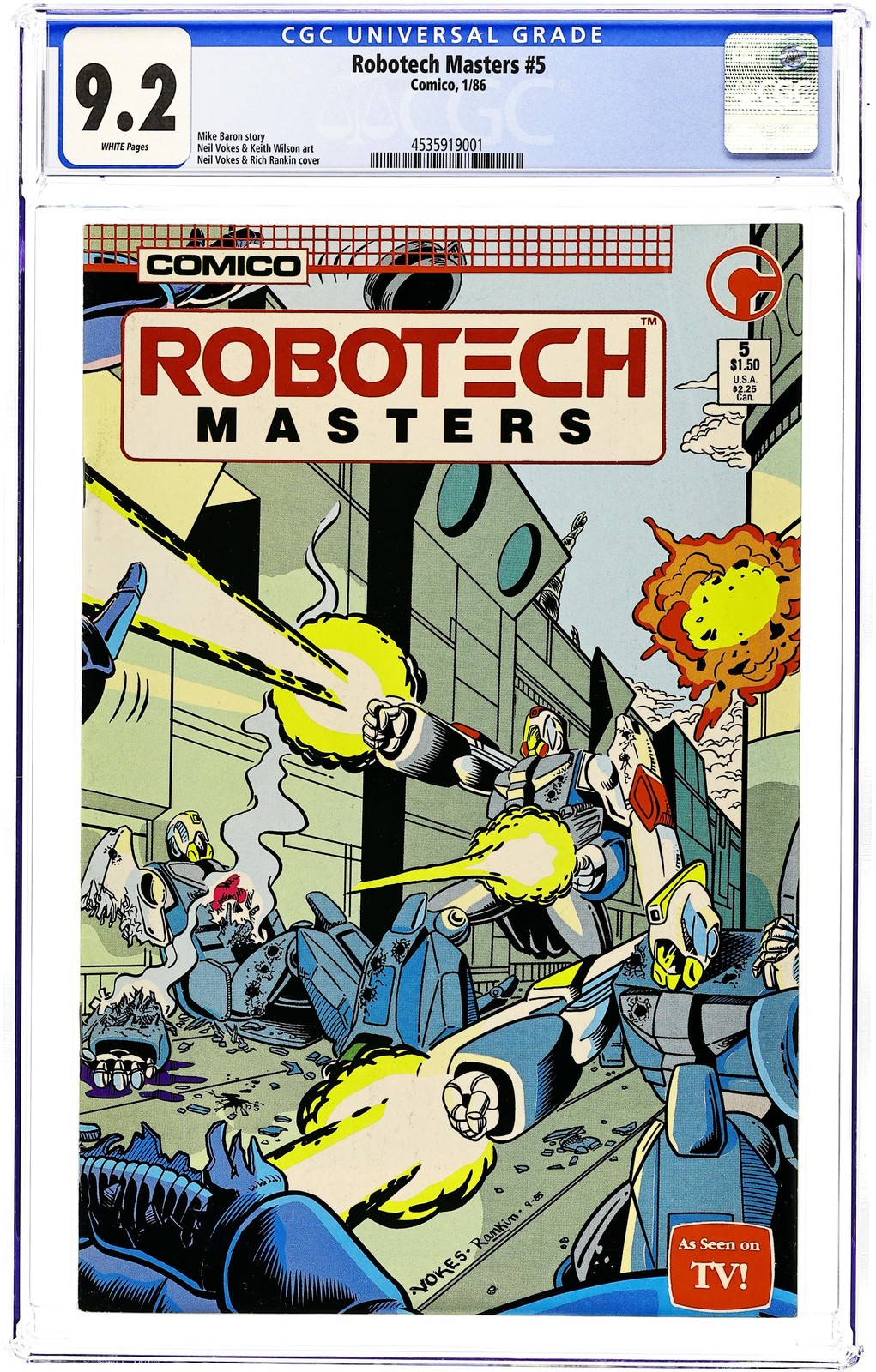 Robotech Masters #5 CGC 9.2 1986 4535919001 Robotech Masters #5 CGC 9.2 1986 4535919001