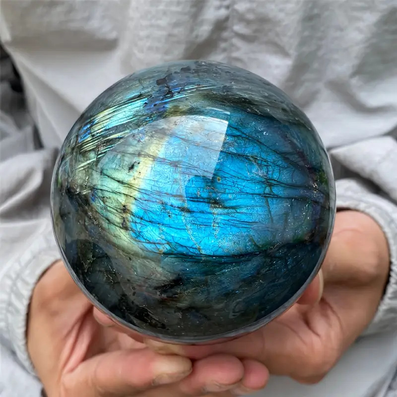 Large Natural Labradorite Sphere Polished Handcraft Ball Blue 2.76-3.15in 7-8 cm Large Natural Labradorite Sphere Polished Handcraft Ball Blue 2.76-3.15in 7-8 cm
