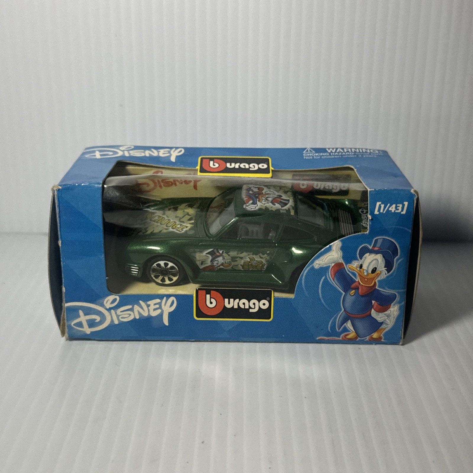 RARE Walt Disney Scrooge McDuck 1/43 Burago Green Die-Cast Metal Toy Car