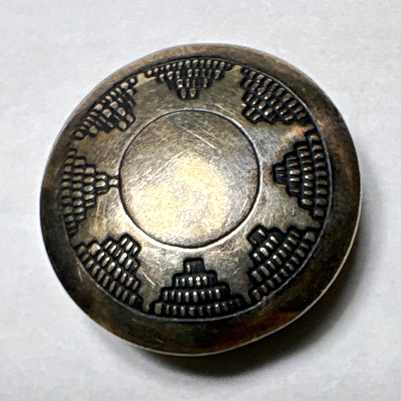 Vintage Round Sterling Silver Metal Shank Stamped Button Cover Vintage Round Sterling Silver Metal Shank Stamped Button Cover