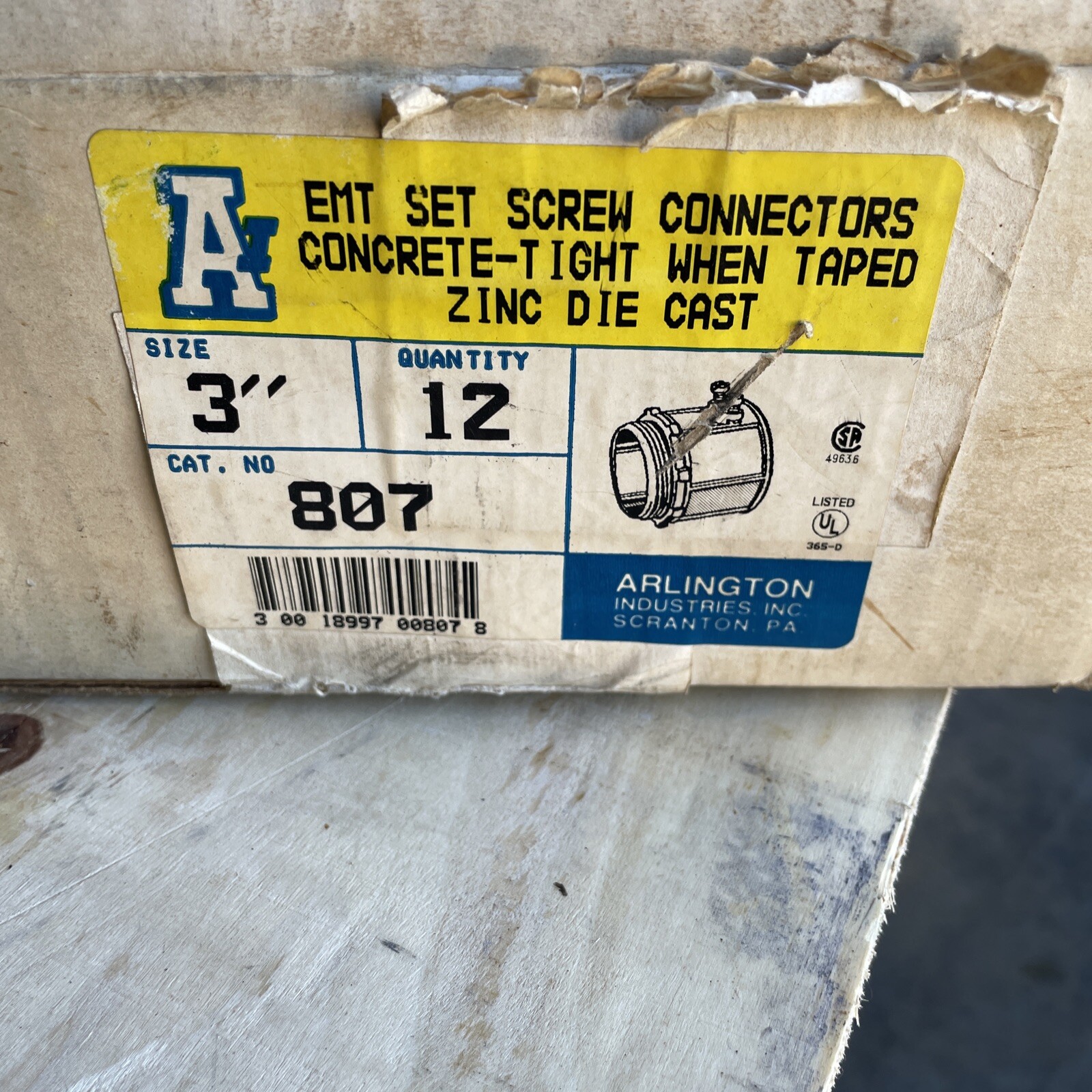 ARLINGTON INDUSTRIES 807 3" Screw Connectors *Lot of 8* ARLINGTON INDUSTRIES 807 3" Screw Connectors *Lot of 8*