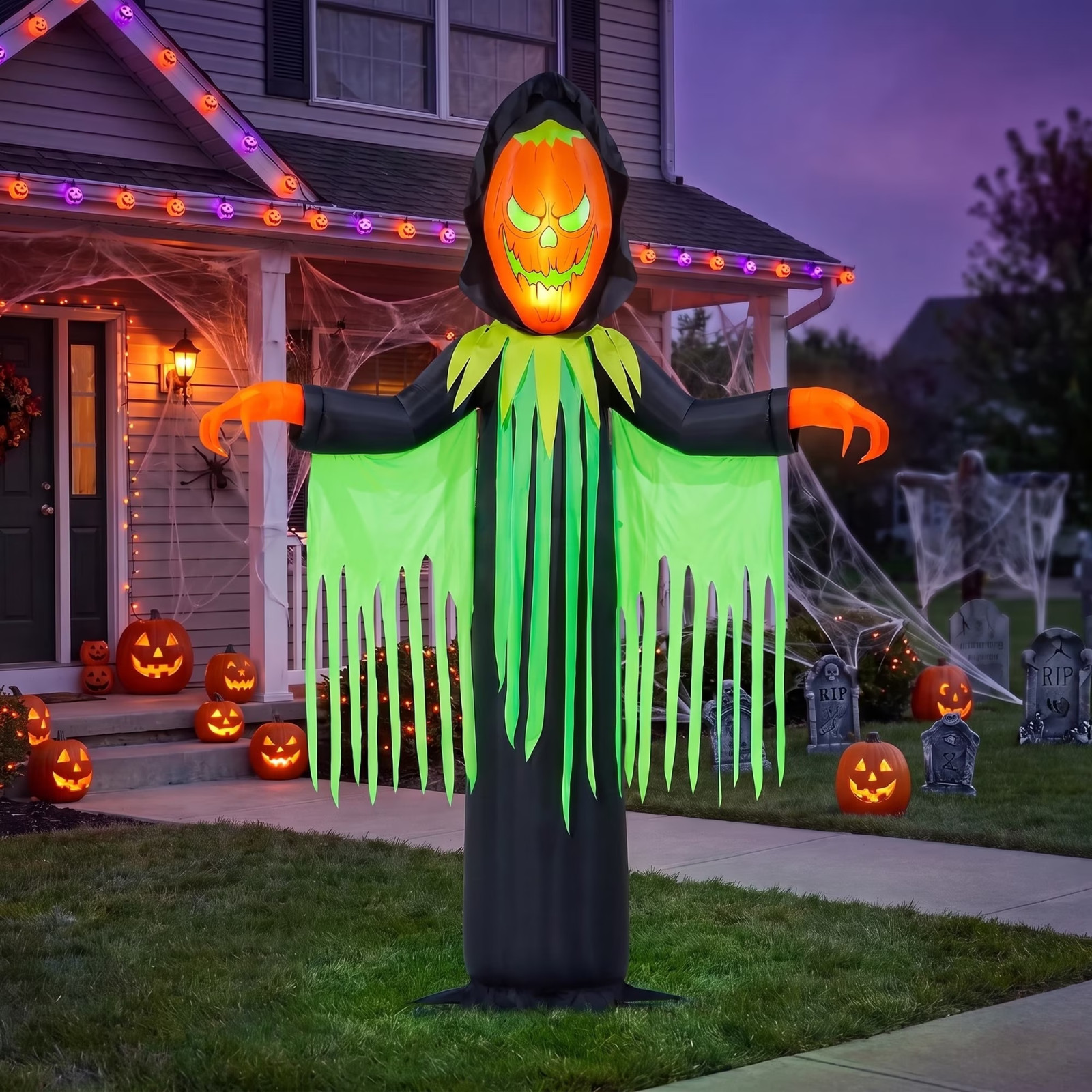 20 Ft Inflatable Inferno Pumpkin Reaper Airblown Halloween Yard Decoration