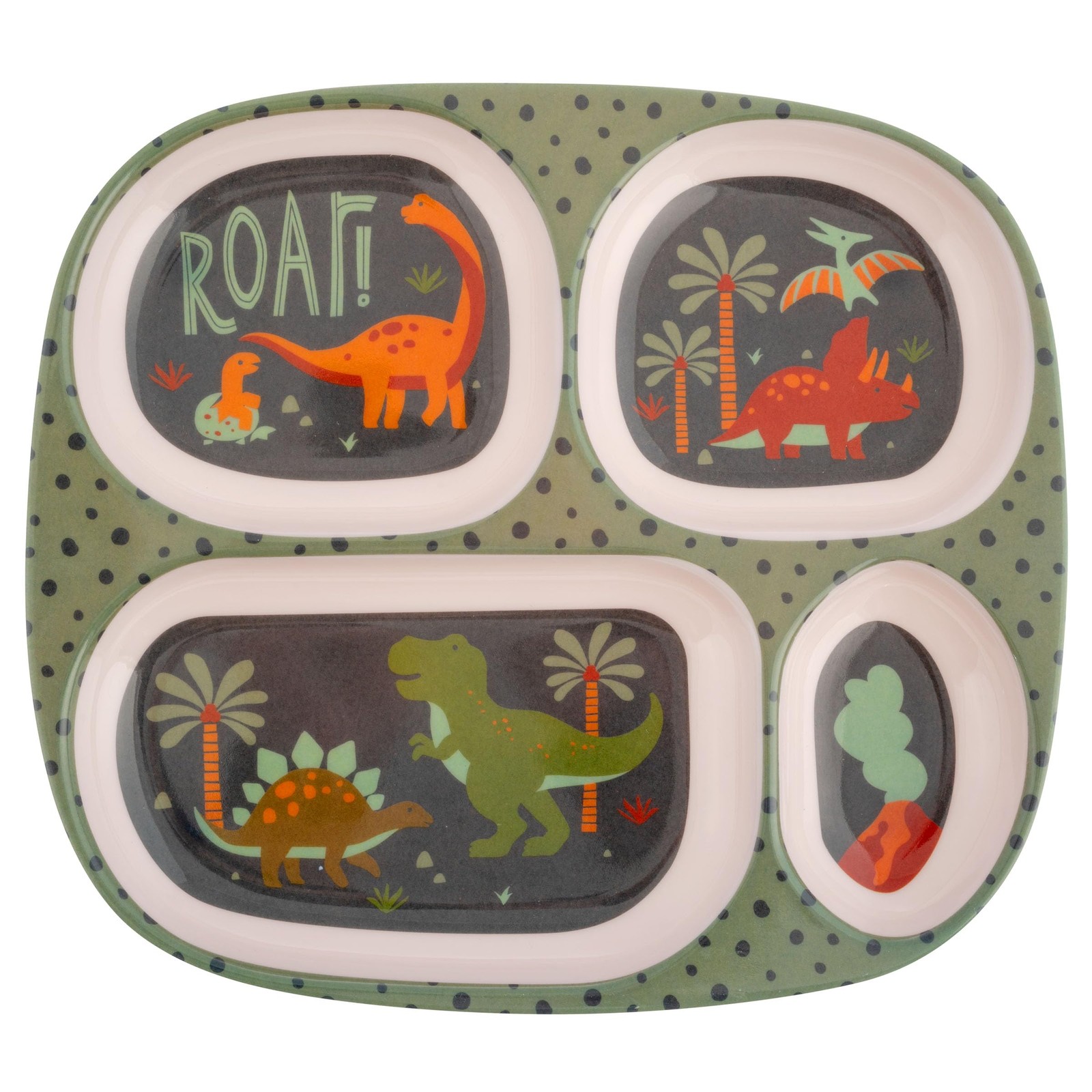 Stephen Joseph Kids Melamine Divided Dinner Plate, Toddler Dino Plate Stephen Joseph Kids Melamine Divided Dinner Plate, Toddler Dino Plate