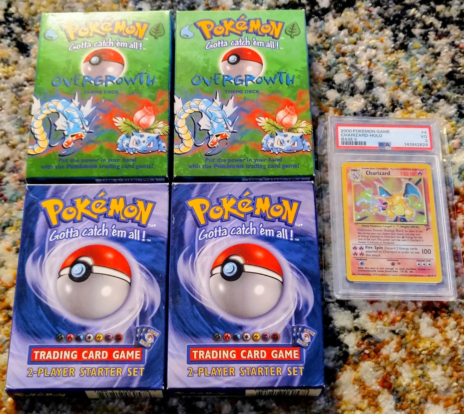 1999 Pokemon Base Set 2 Charizard PSA 3 and Vintage Theme Deck Lot W/Booklets 🔥 1999 Pokemon Base Set 2 Charizard PSA 3 and Vintage Theme Deck Lot W/Booklets 🔥