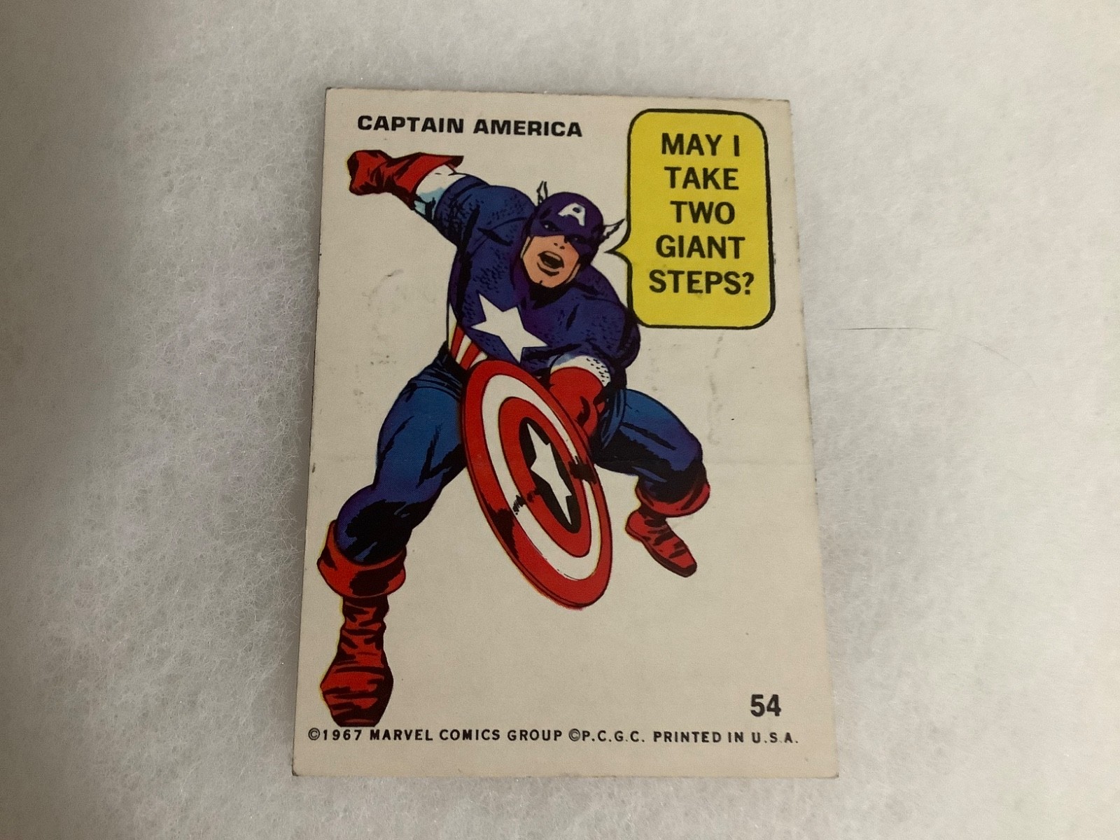 Captain America 1967 Philadelpha gum marvel sticker #54 Captain America 1967 Philadelpha gum marvel sticker #54