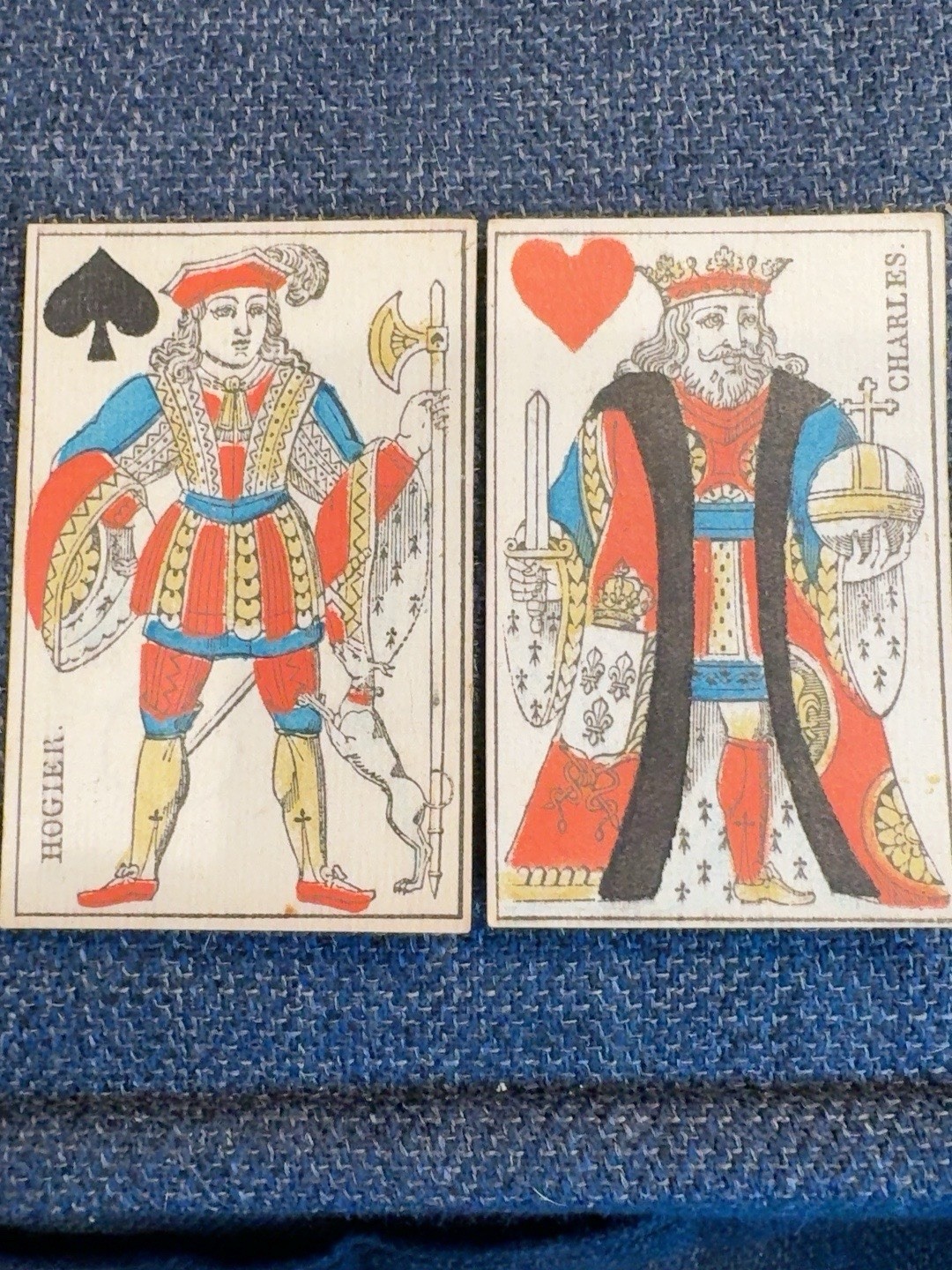 2 Antique French Gatteaux Playing Cards Hogier & Charles c1816-1830 Pair 2 Antique French Gatteaux Playing Cards Hogier & Charles c1816-1830 Pair