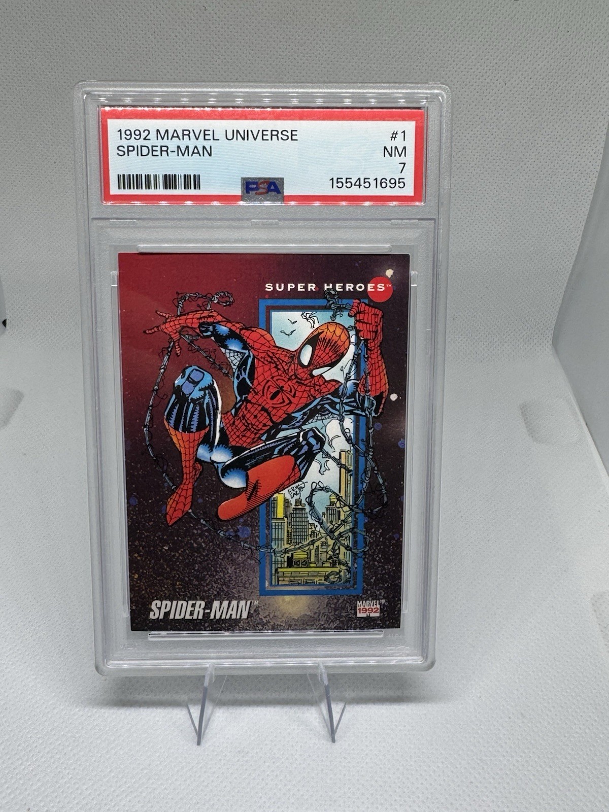 1992 Impel Marvel Universe Spider-Man #1 Graded PSA Cert 155451695