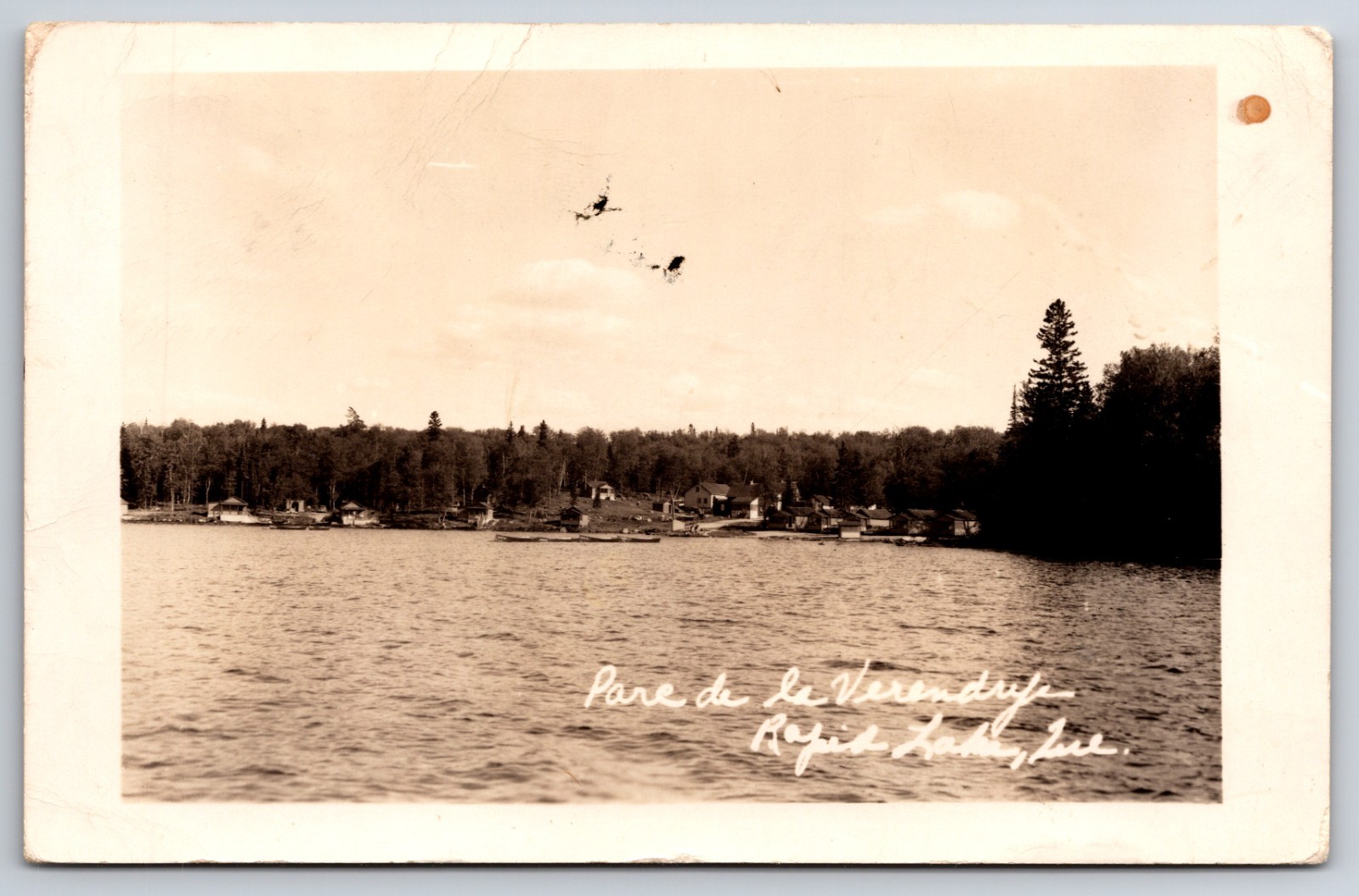 Parc de la Verendrye Rapid Lake Quebec Canada c1940 Real Photo RPPC Parc de la Verendrye Rapid Lake Quebec Canada c1940 Real Photo RPPC