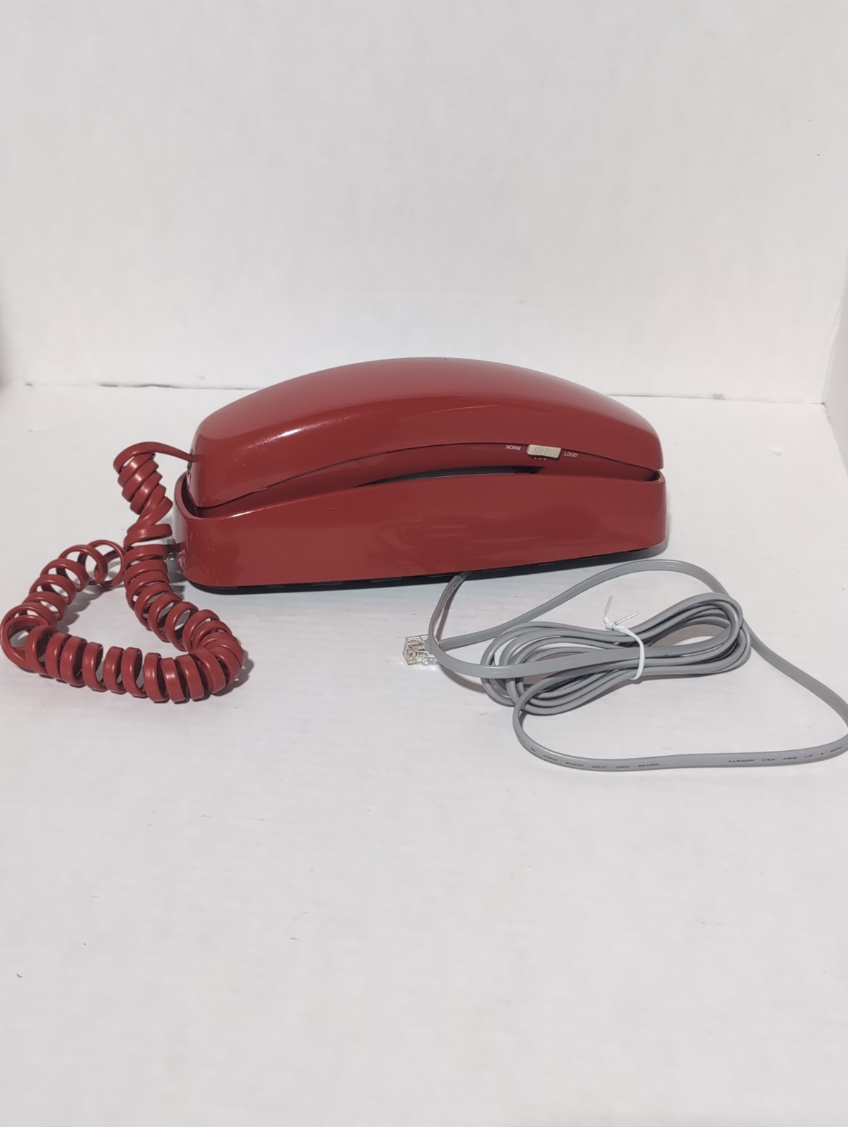 Vintage AT&T Red Trimline 210 Corded Desk or Wall Touch Tone Phone