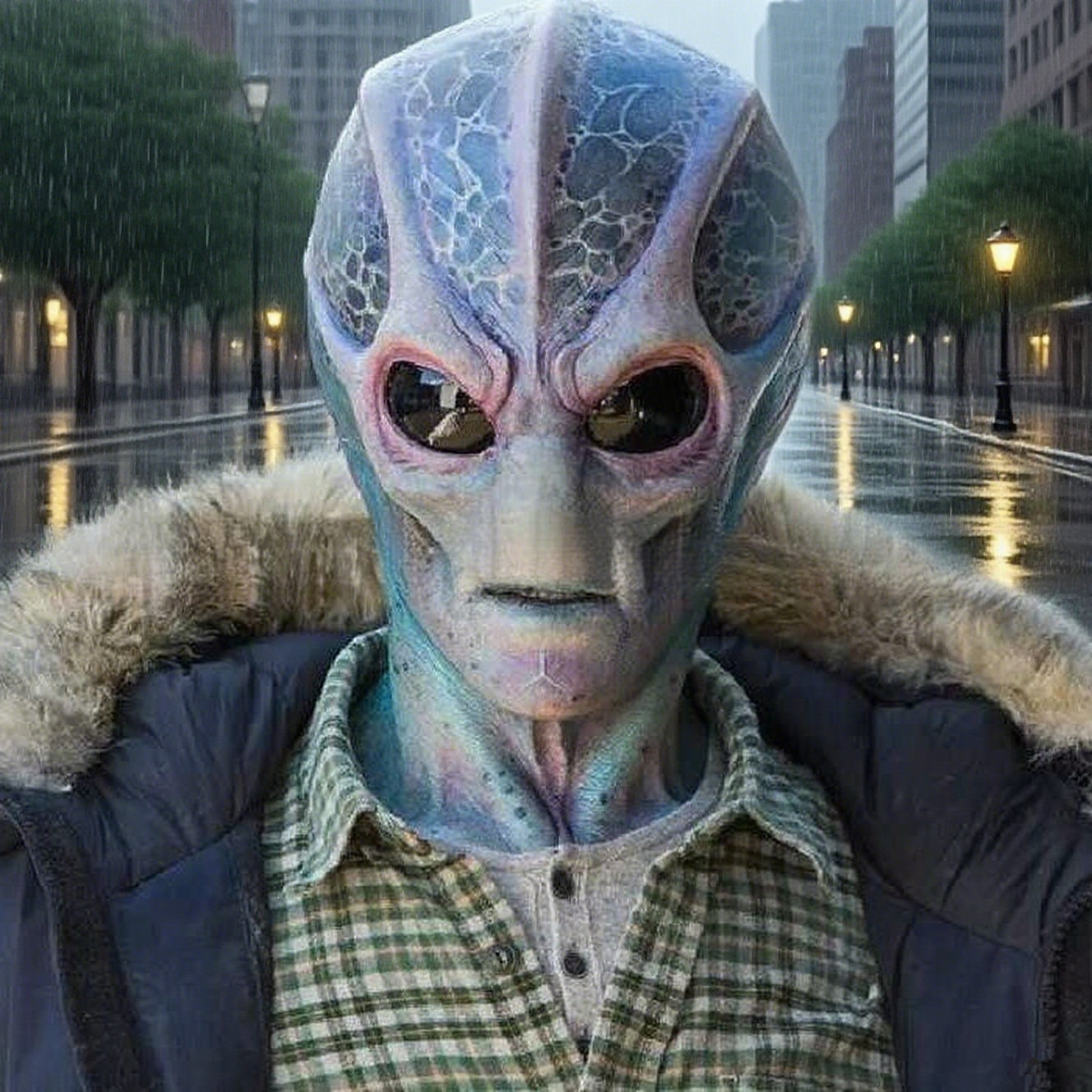 Realistic Alien Head Mask Gloves Scary Alien Latex Mask Halloween Party ...