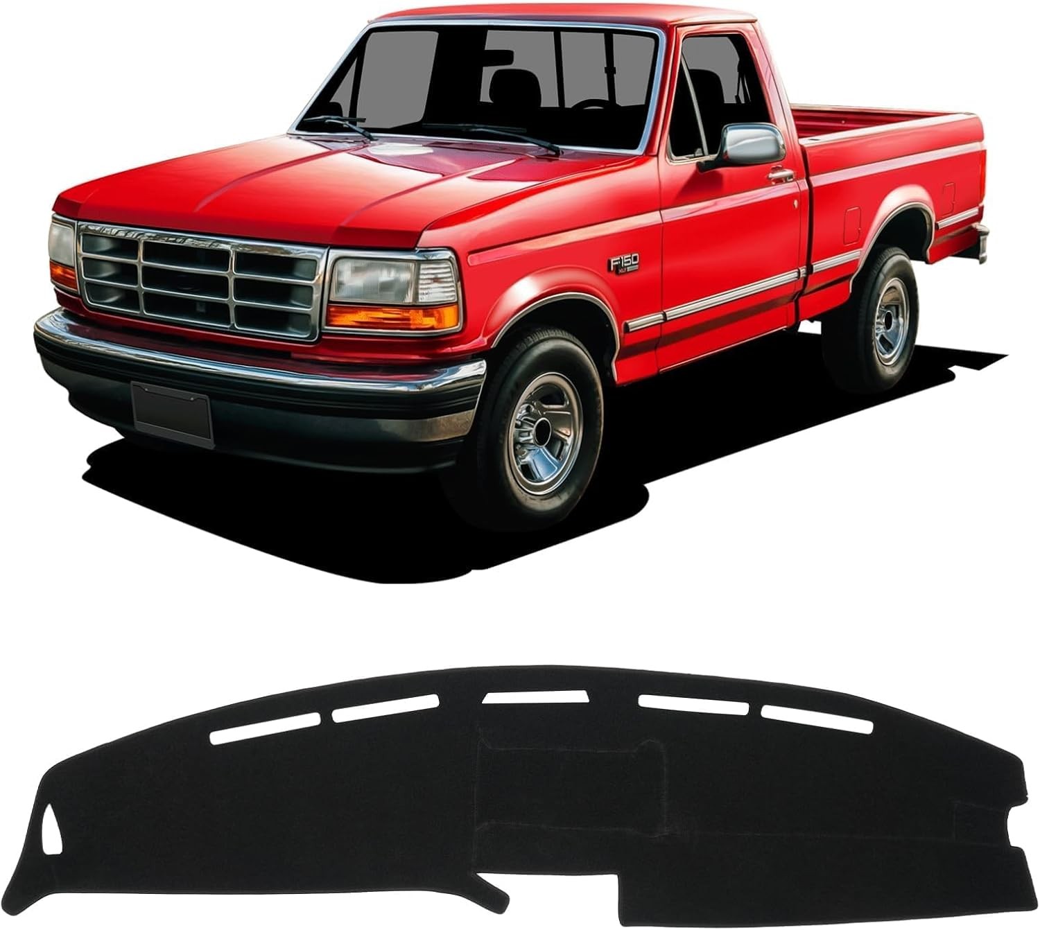 KUST Black Dash Cover for Ford F-150 & Bronco 1992-1996, F-250 & F-350 1992-1... KUST Black Dash Cover for Ford F-150 & Bronco 1992-1996, F-250 & F-350 1992-1...