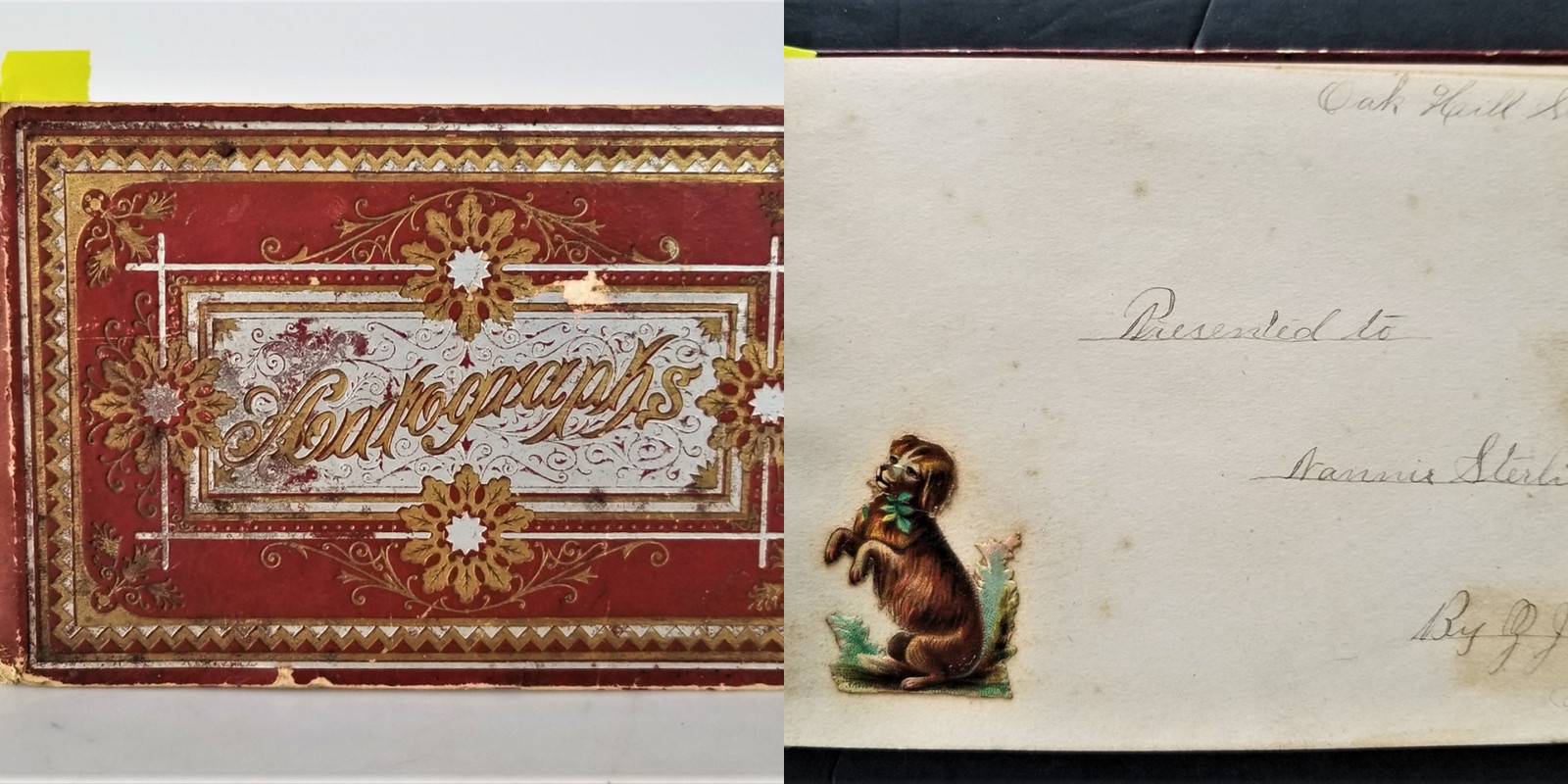 1886 antique AUTOGRAPH ALBUM oak hill school NANNIE STERLING ohio millersburg 1886 antique AUTOGRAPH ALBUM oak hill school NANNIE STERLING ohio millersburg