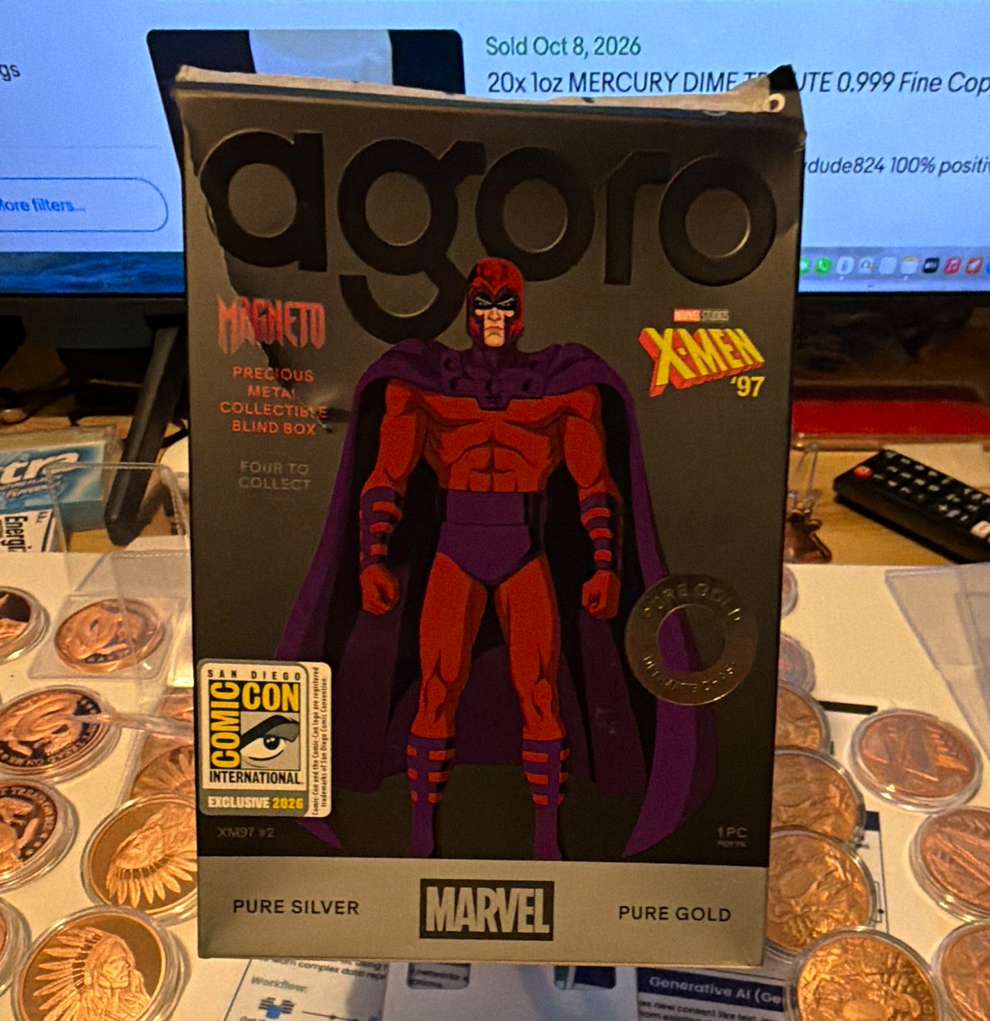Agoro Magneto Marvel X-Men ’97 SDCC Exclusive 2026 Silver/Gold Bullion