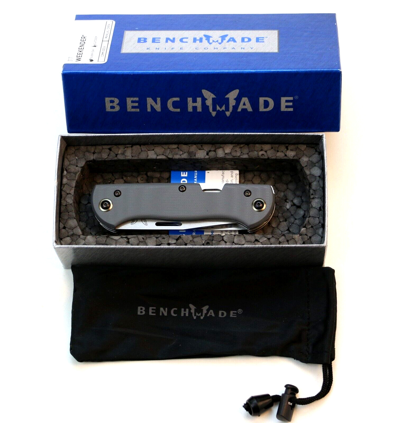 Benchmade Weekender 317 Folding Knife Slipjoint S30V Two Blades Cool Gray G10