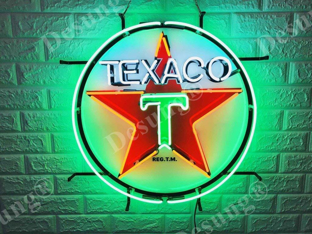 New Texaco Gasoline Neon Light Sign 24"x24" Beer Bar Lamp Artwork Real Glass New Texaco Gasoline Neon Light Sign 24"x24" Beer Bar Lamp Artwork Real Glass