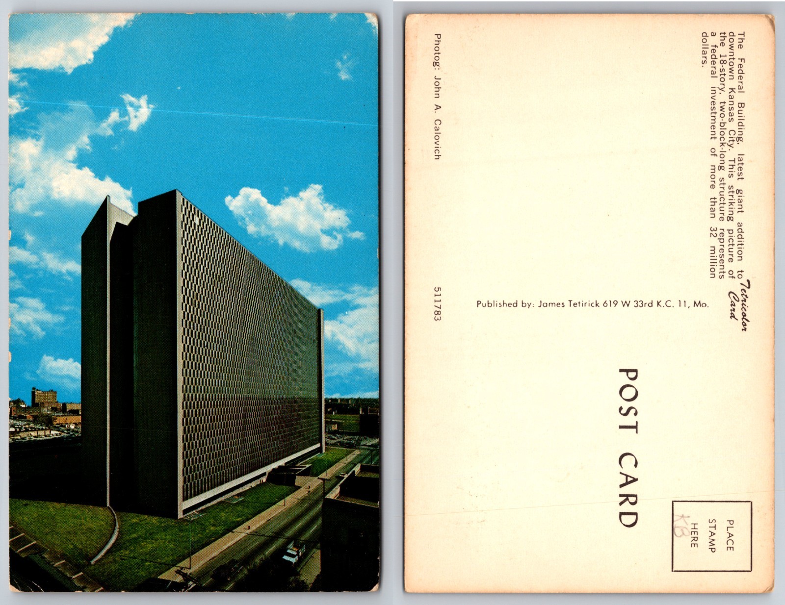 BMA Tower Kansas City MO Modern Office Building Postcard BMA Tower Kansas City MO Modern Office Building Postcard