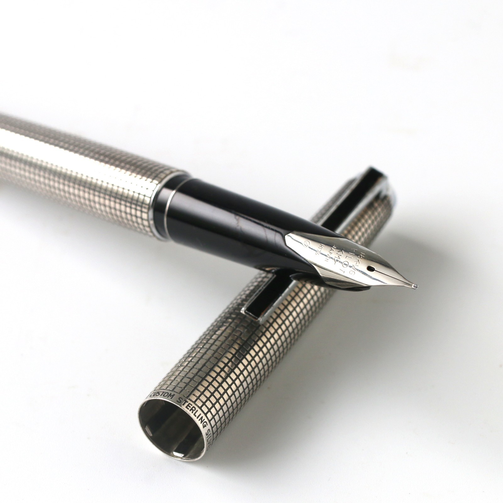 Pilot Namiki Custom Sterling Silver Fountain Pen 18K M Nib Tested Vintage w/con Pilot Namiki Custom Sterling Silver Fountain Pen 18K M Nib Tested Vintage w/con