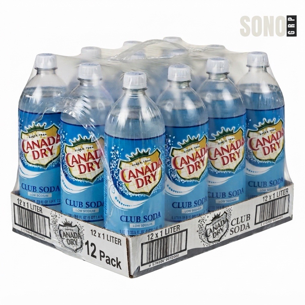Canada Dry Club Soda, 1 Liter 33.8 Fl Oz (Pack of 12) Canada Dry Club Soda, 1 Liter 33.8 Fl Oz (Pack of 12)