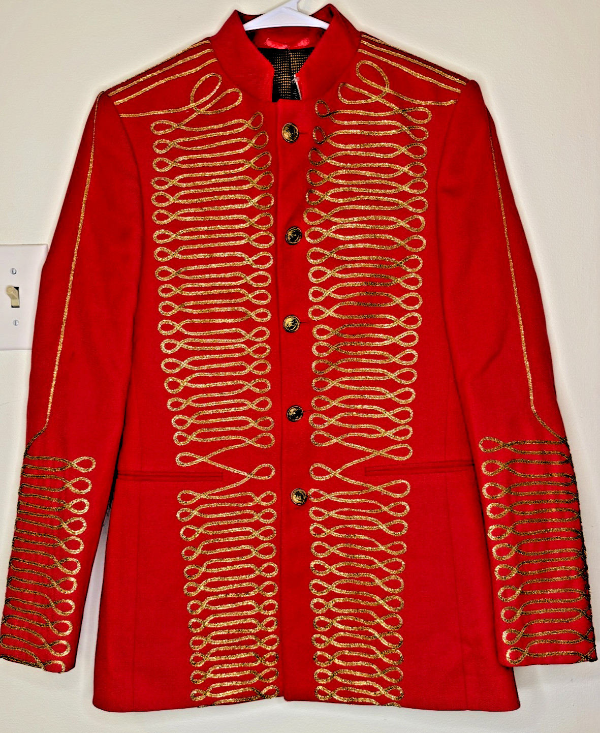 New Napoleonic Hussar Uniform Red Wool Jacket & Pants Golden Braided Suit New Napoleonic Hussar Uniform Red Wool Jacket & Pants Golden Braided Suit