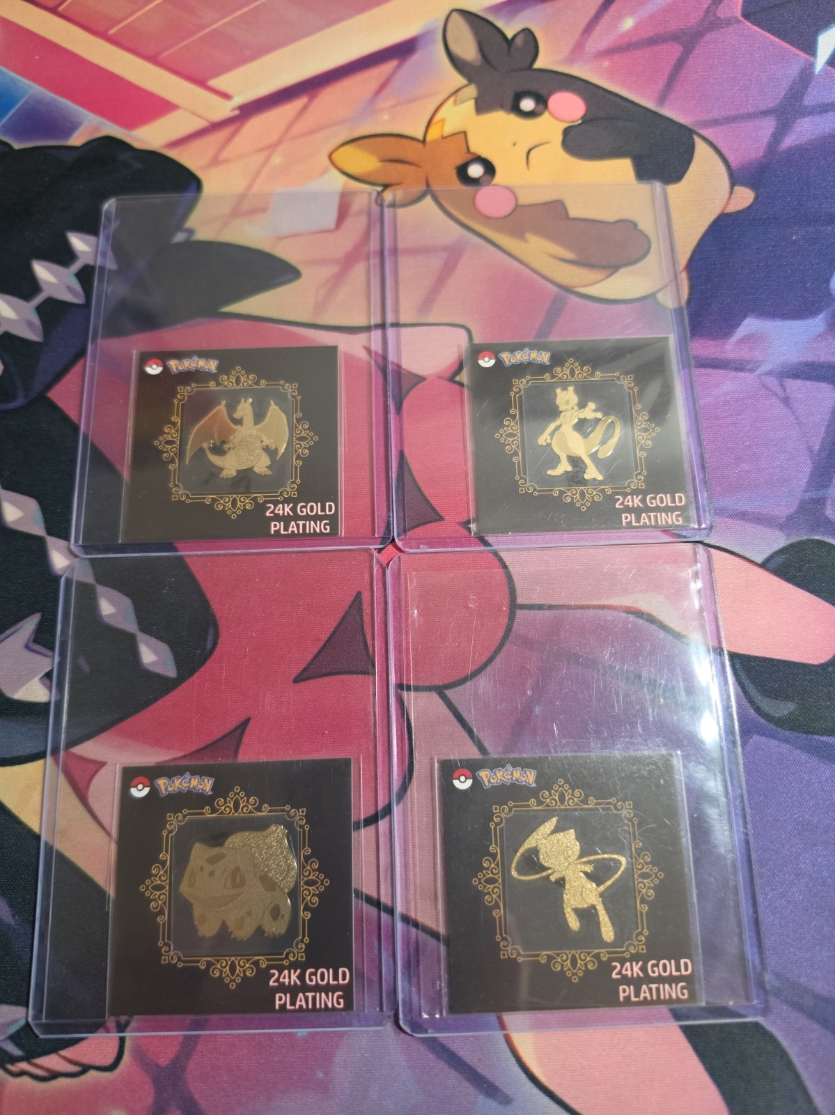 Pokemon Candy Stickers Striking 24K Gold Plating (Lot) MEW, MEWTWO, CHARIZARD