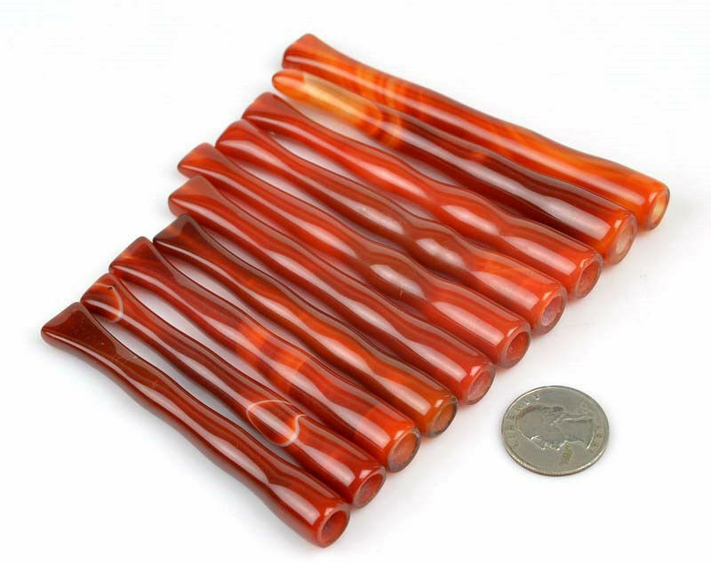 10pcs Handmade Carnelian / Red Agate Stone Cigarette Holders Wholesale 10pcs Handmade Carnelian / Red Agate Stone Cigarette Holders Wholesale