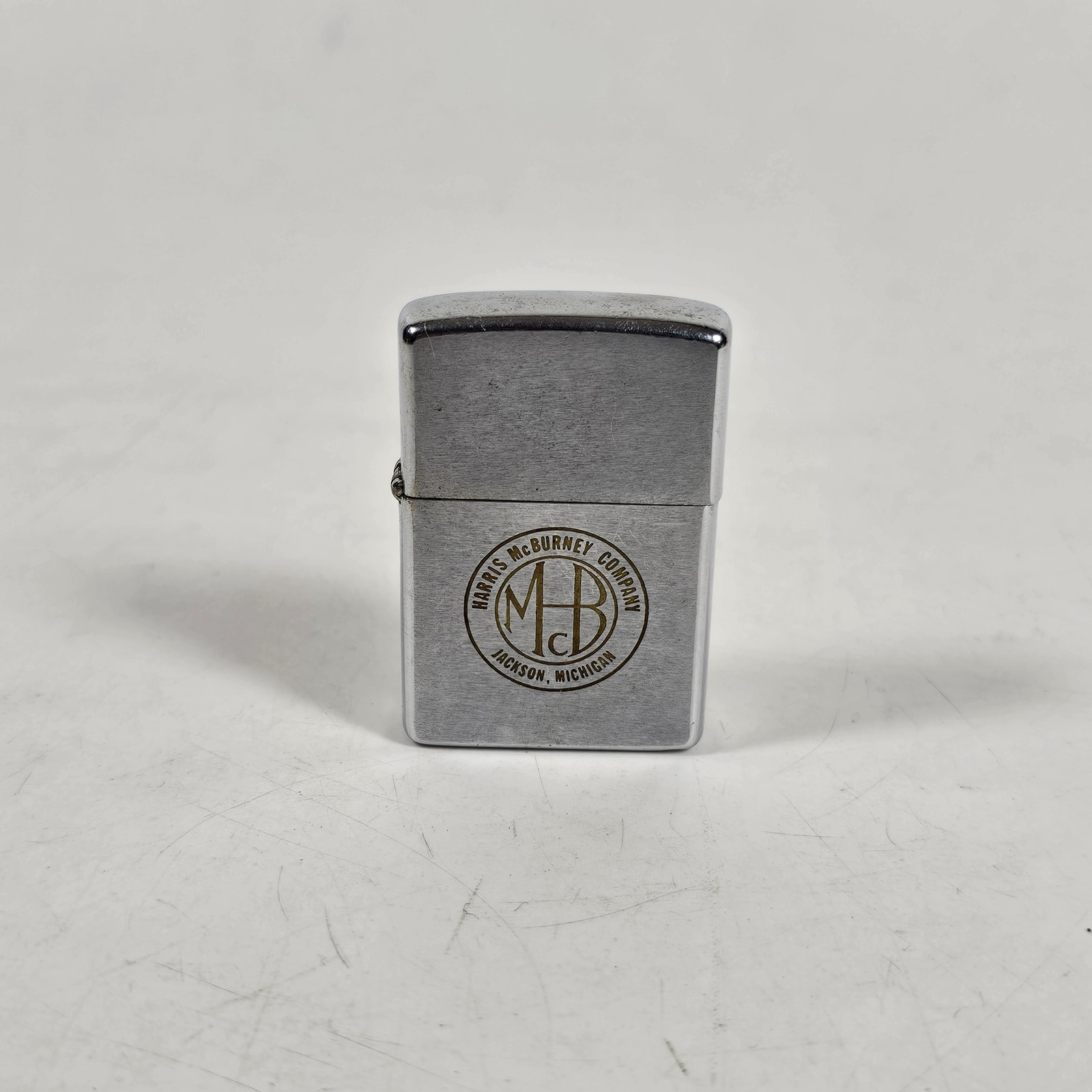 Vintage Zippo Lighter Harris McBurney Company Jackson MI Logo Chrome Vintage Zippo Lighter Harris McBurney Company Jackson MI Logo Chrome