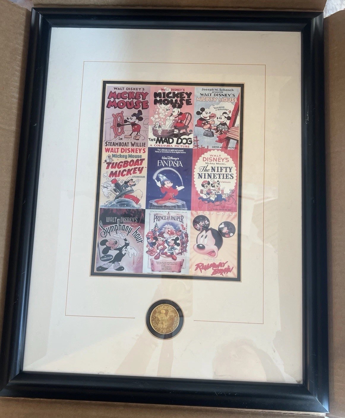 Walt Disney Mickey Happy 70th Birthday Framed Art With Double Matte & Medallion Walt Disney Mickey Happy 70th Birthday Framed Art With Double Matte & Medallion