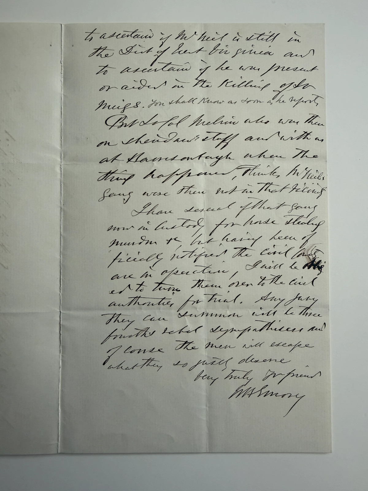 1865 General William H. Emory Investigates the Murder of Lieutenant John R. 1865 General William H. Emory Investigates the Murder of Lieutenant John R.